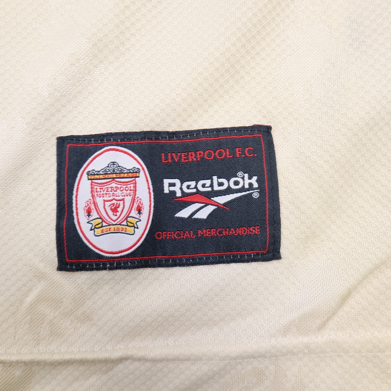 Vintage Liverpool Shirt 2XL Beige Away Kit 1996 1997 Reebok Jersey 46/48 90s photo 3