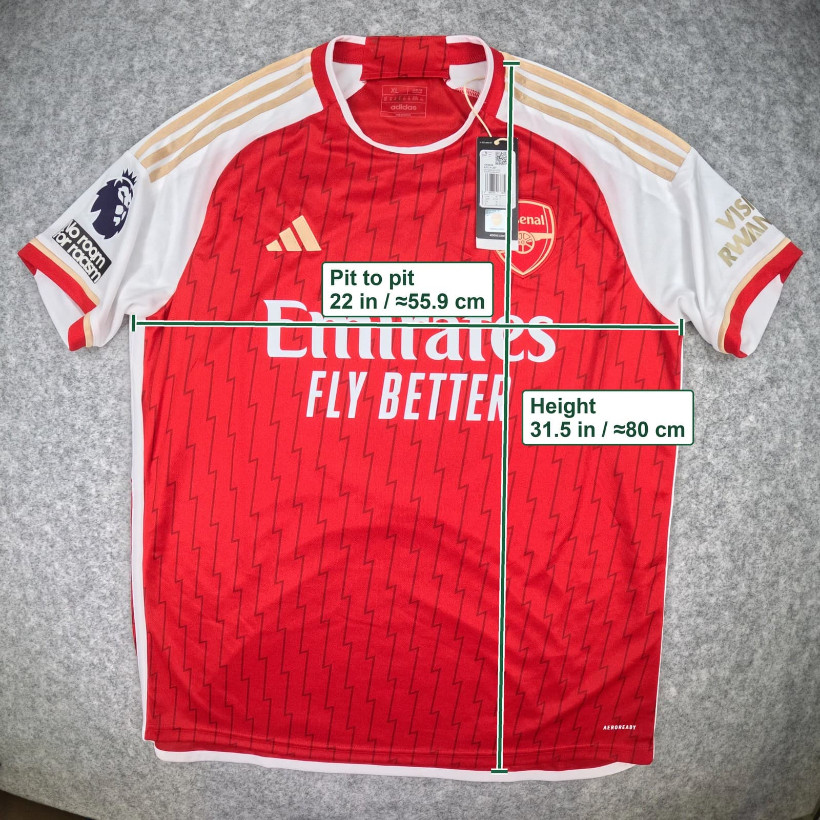 Arsenal Football Shirt Extra Large Red Home 2023 24 adidas 8 Odegaard Jersey photo 3