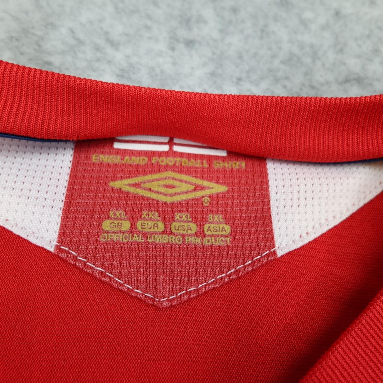 England Away Shirt Mens 2XL Red 2006 2008 Football Umbro Beckham 7 Jersey photo 10