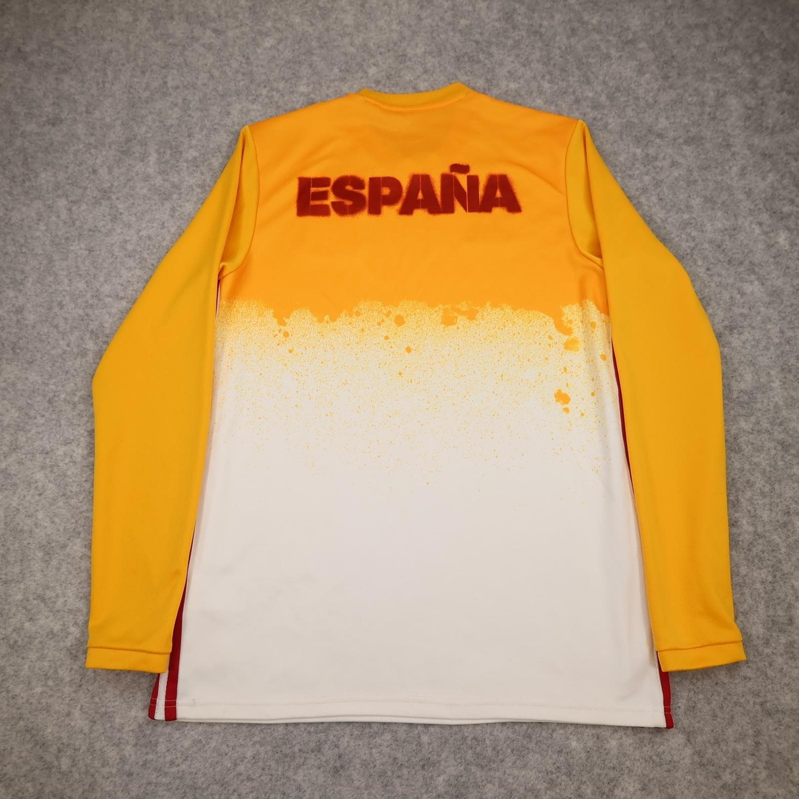 Spain Shirt Mens Medium Yellow Long Sleeve Training Football Adidas Climacool photo 2