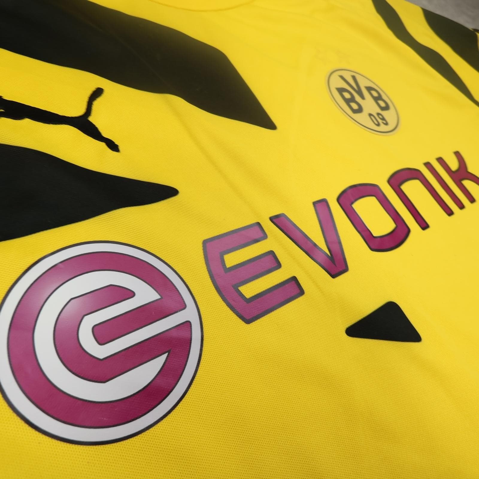 Borussia Dortmund Shirt Mens Large Yellow Black 2014 2015 Puma Evonik Jersey photo 8