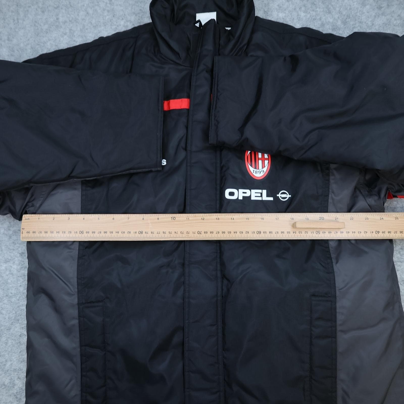 Vintage AC Milan Jacket Mens Medium Black Grey 2000 2001 Adidas Opel Bench Coat photo 9