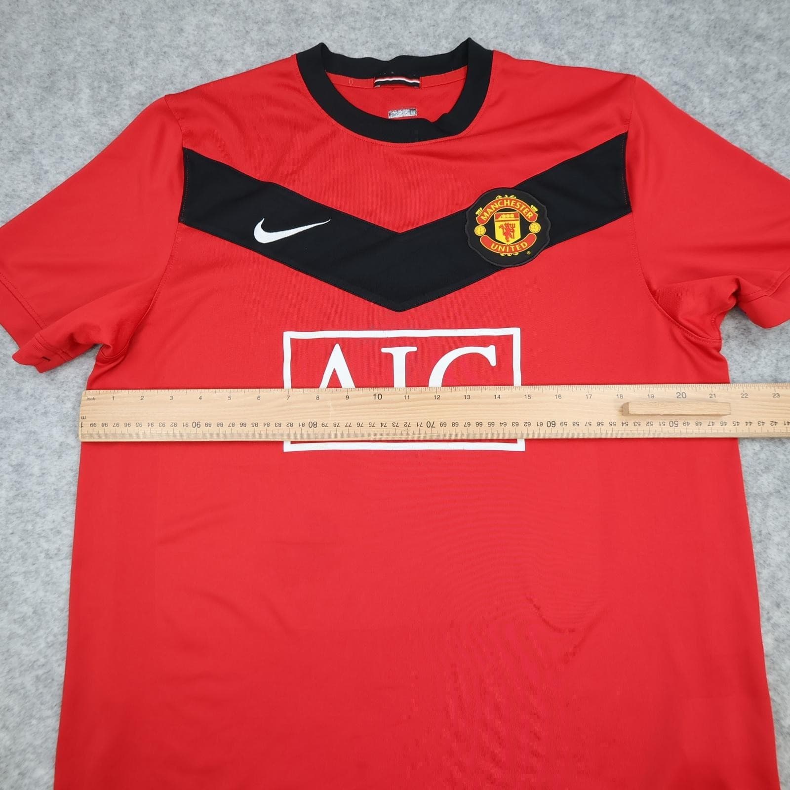 Manchester United Shirt Mens Large Red 2009 2010 Football Nike AIG Berbatov 9 photo 12