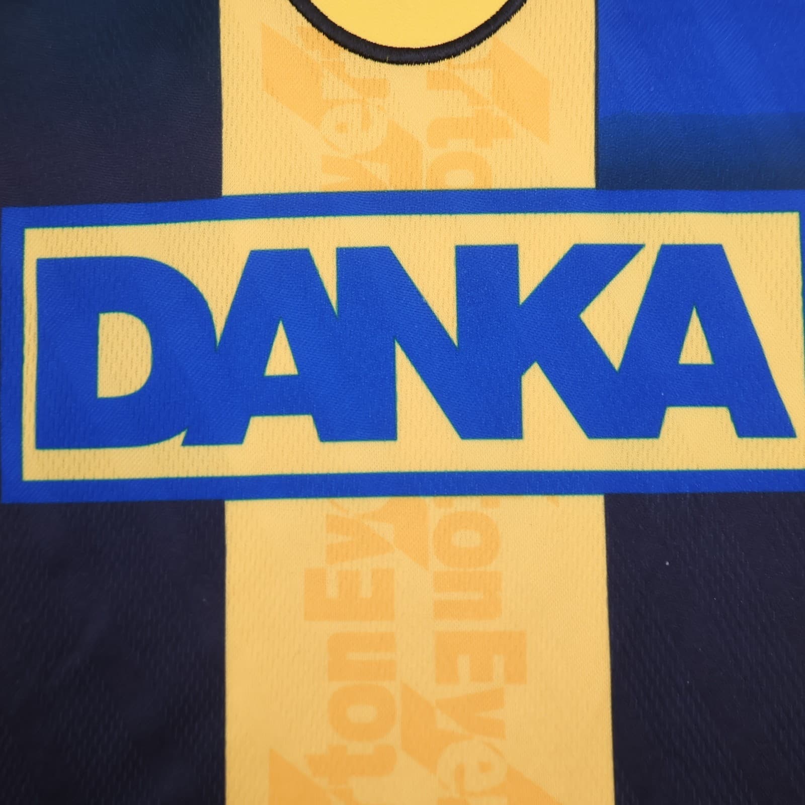 Vintage Everton Shirt Medium Yellow Away Kit 1996 1998 Away Soccer Jersey Danka photo 5
