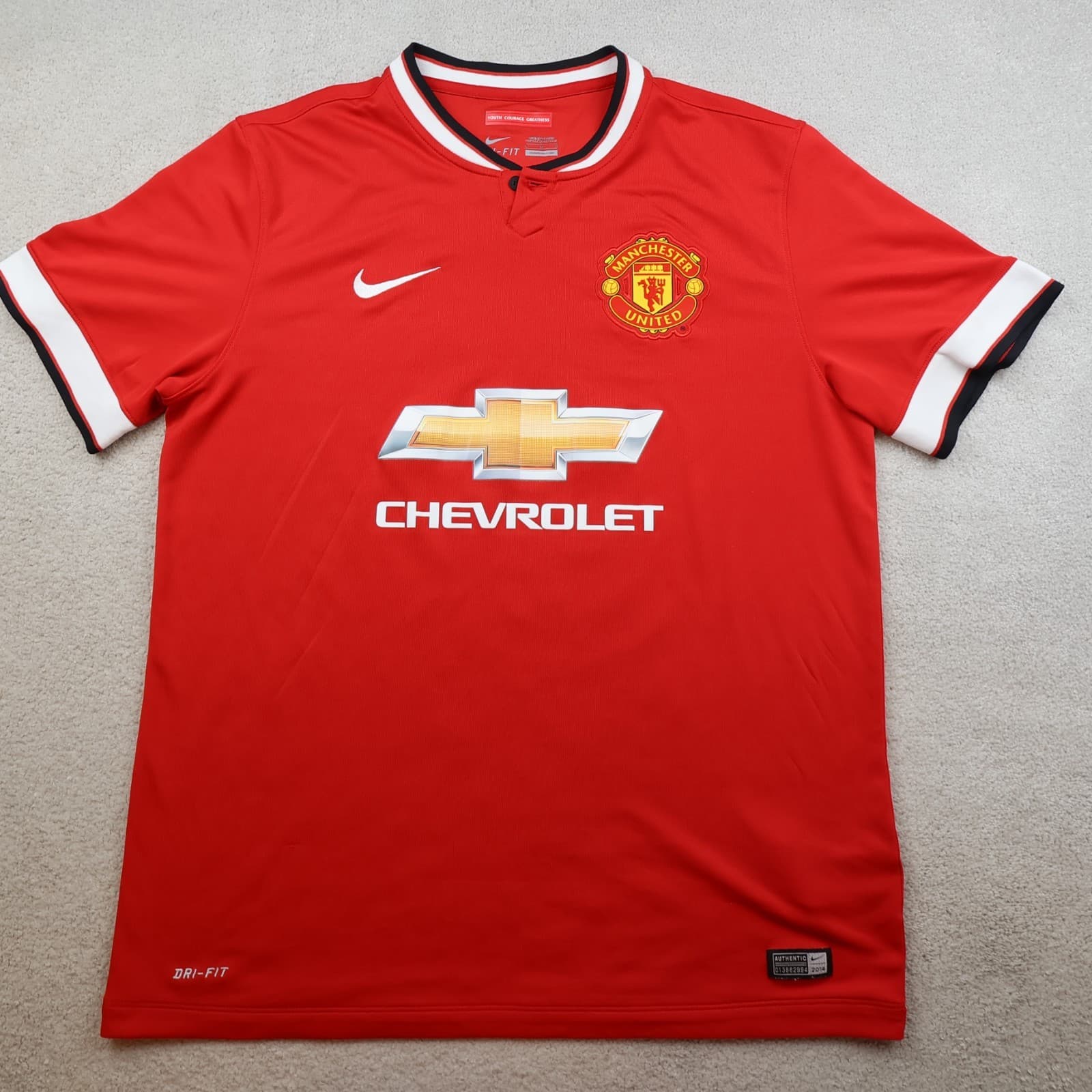 Manchester United Shirt Large Red Home Kit 2014 2015 Nike Jersey Van Persie 20 photo 2