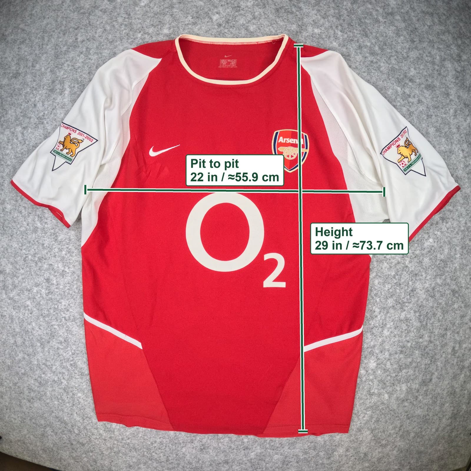 Vintage Arsenal Football Shirt Medium Red Home 2002 2004 Home Nike Vieira Jersey photo 7
