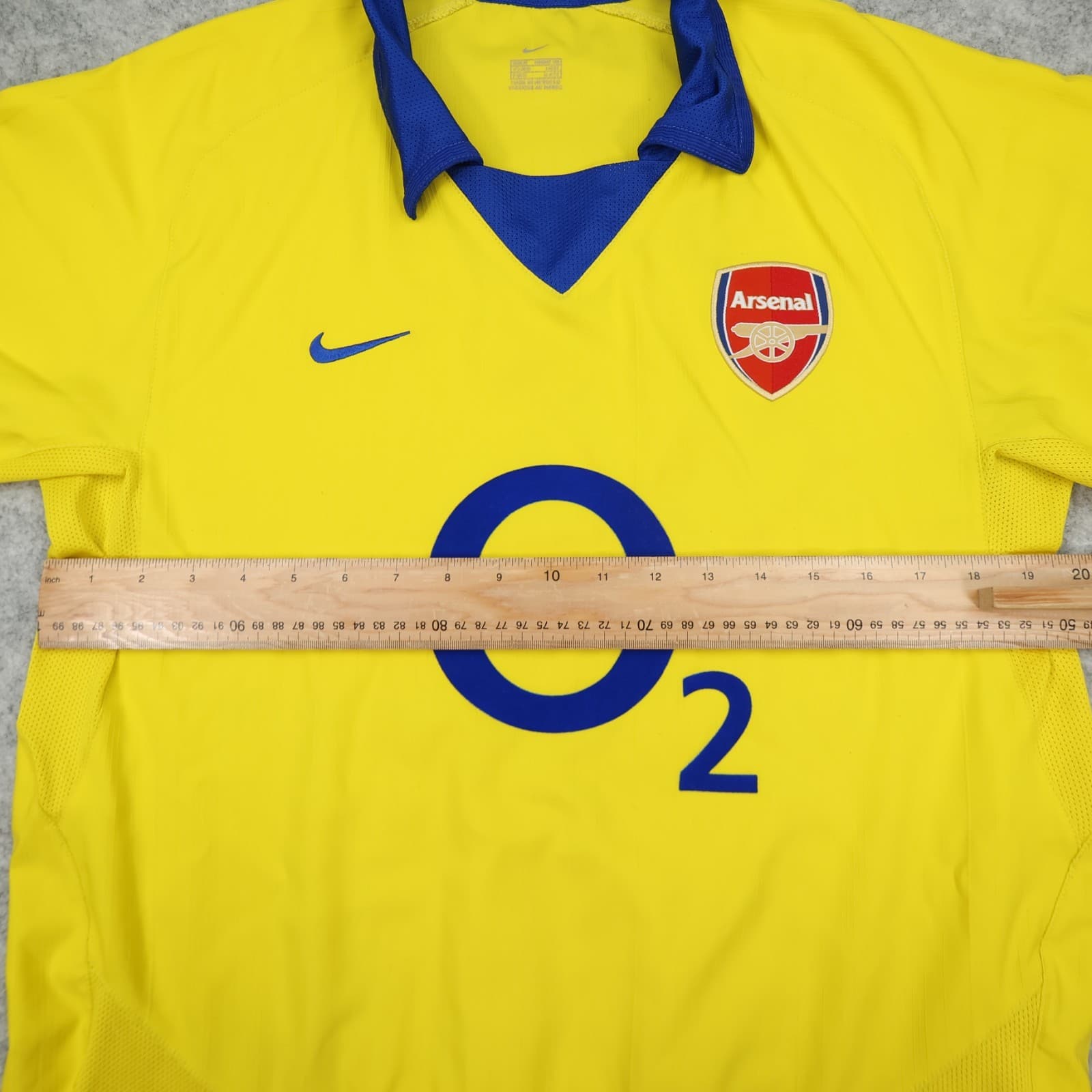 Arsenal Shirt Medium Yellow Away Kit 2003 2004 Nike Soccer Jersey O2 photo 10
