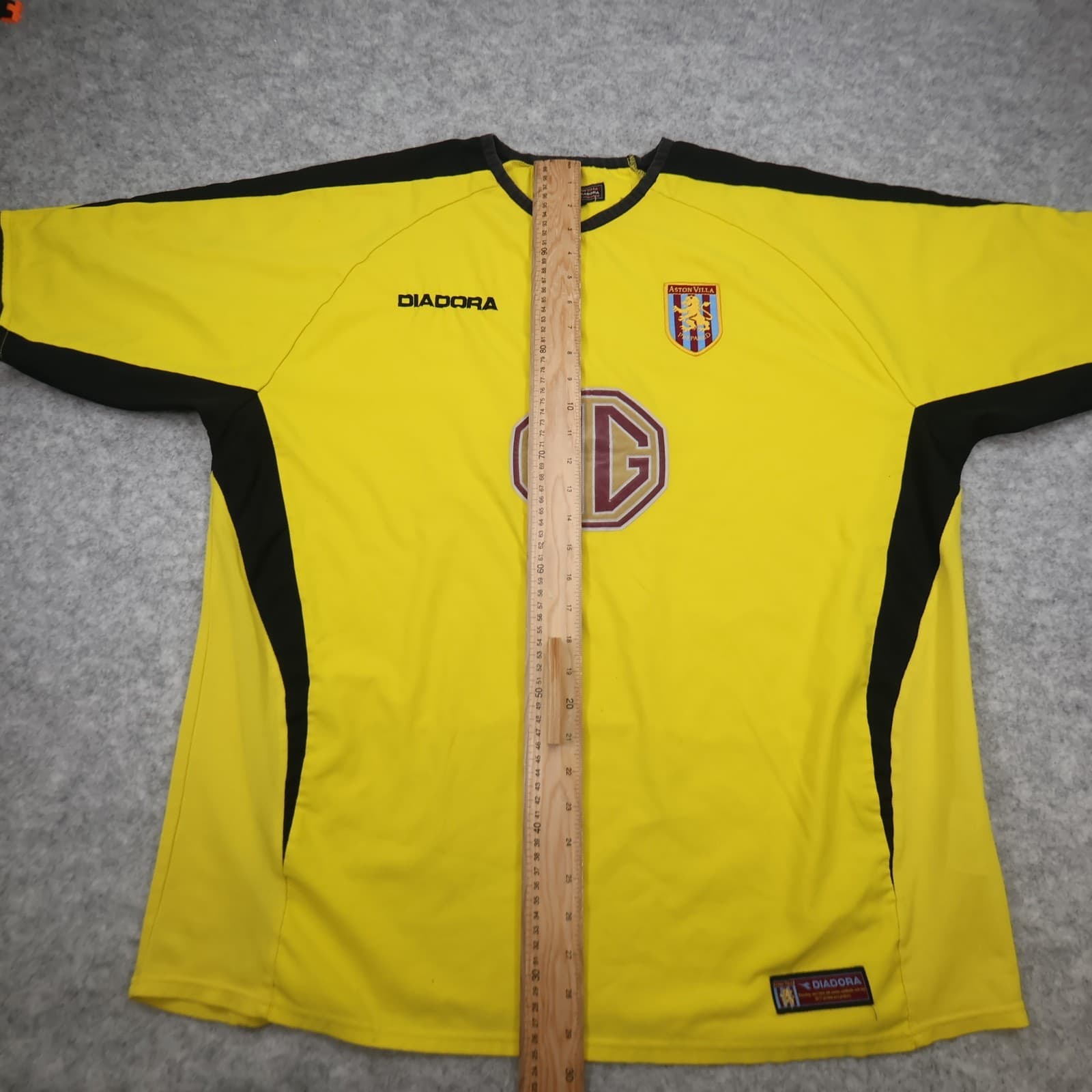 Vintage Aston Villa Shirt Extra Large Yellow Away Kit 2003 2004 Diadorda Jersey photo 10