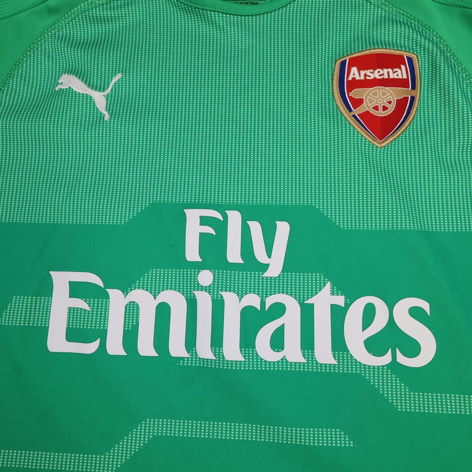 Arsenal Goalkeeper Shirt Kids 11-12 Years Green 2018 2019 Puma Soccer Jersey photo 3