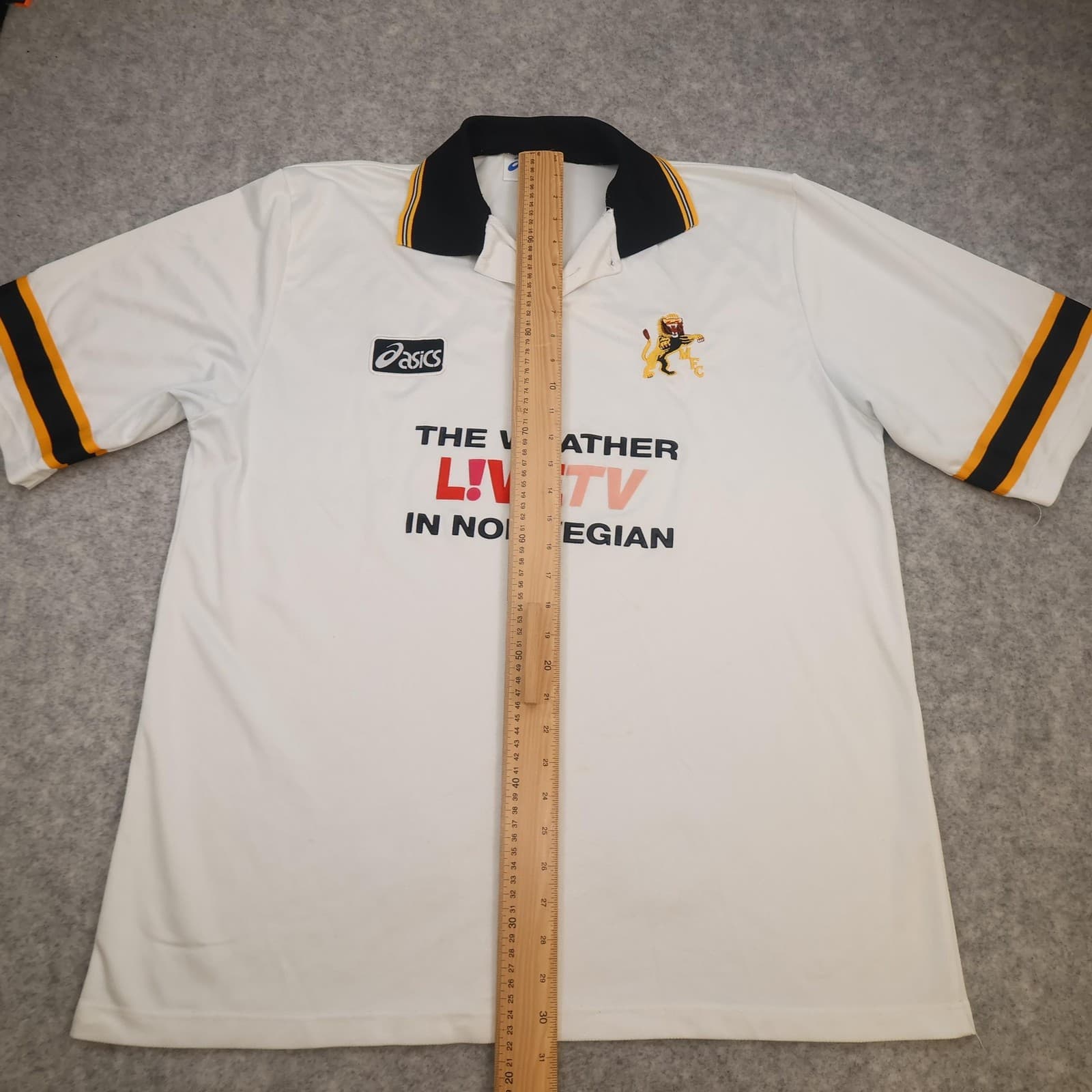 Vintage Millwall Shirt Mens 2XL White Away Asics LIVETV Norwegian Jersey 1997 99 photo 13