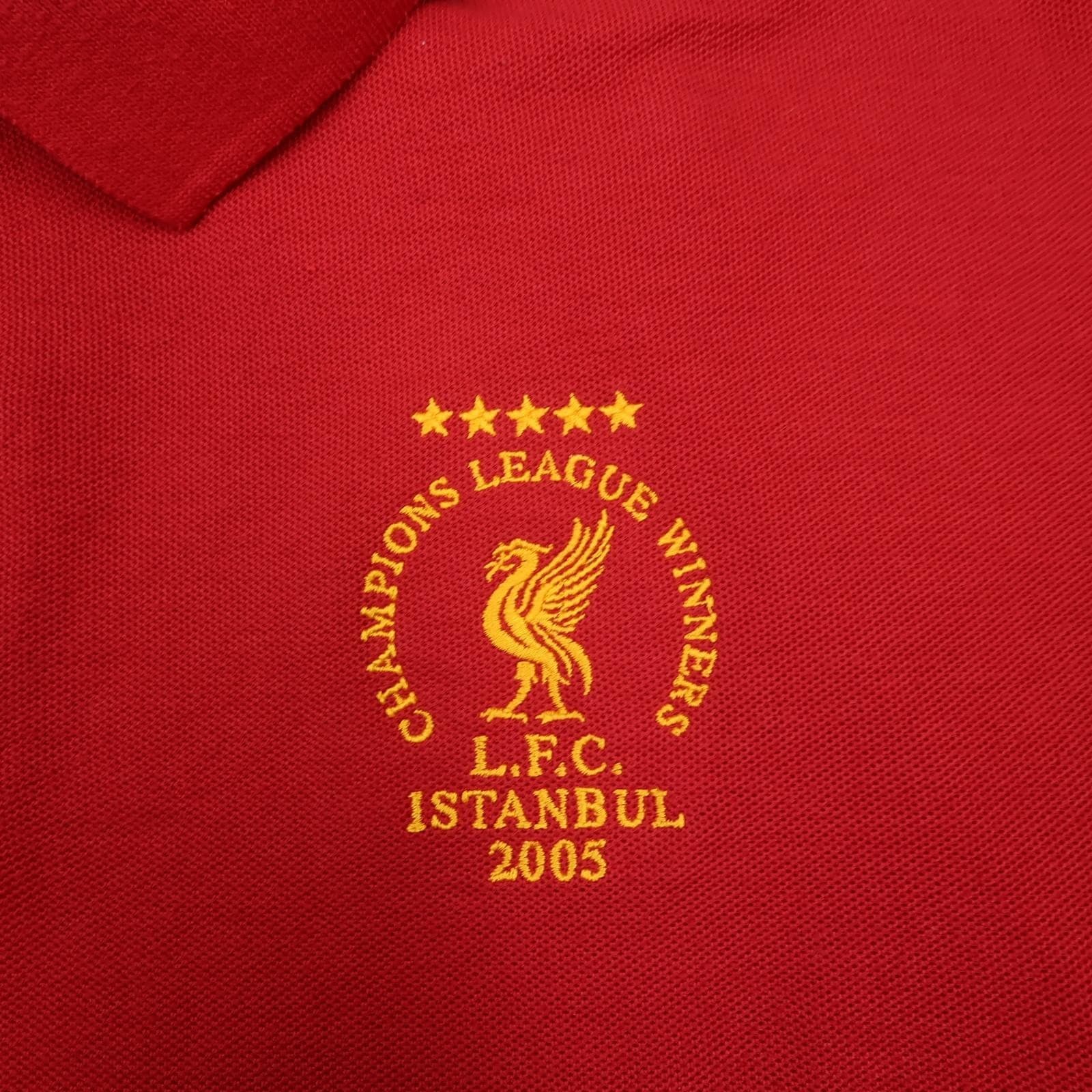 Vintage Liverpool Shirt Mens Large Red 2005 Reebok UCL Winners Istanbul Polo photo 3