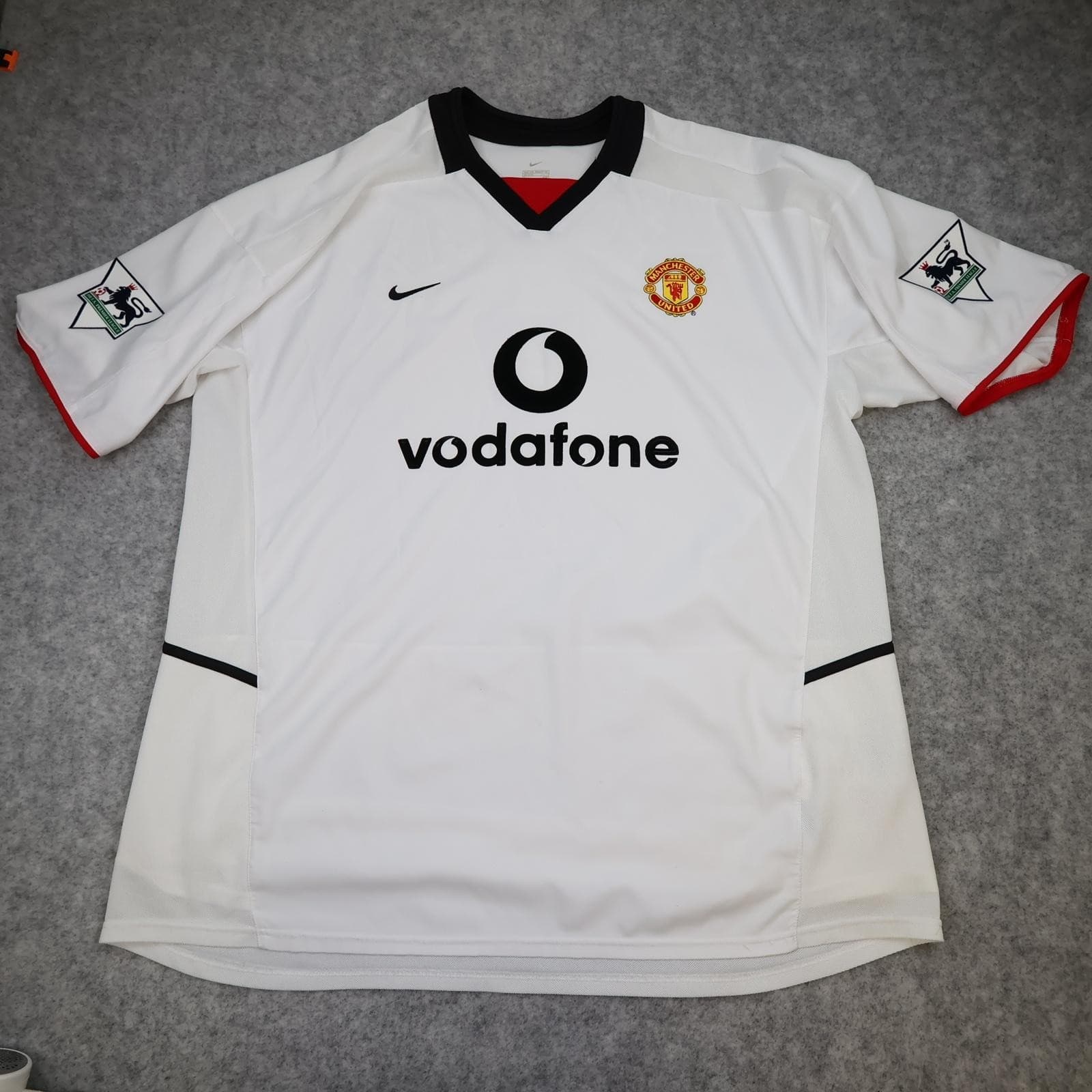 Manchester United Shirt Mens 2XL White Away 2002 2003 Nike Beckham 7 Jersey photo 2