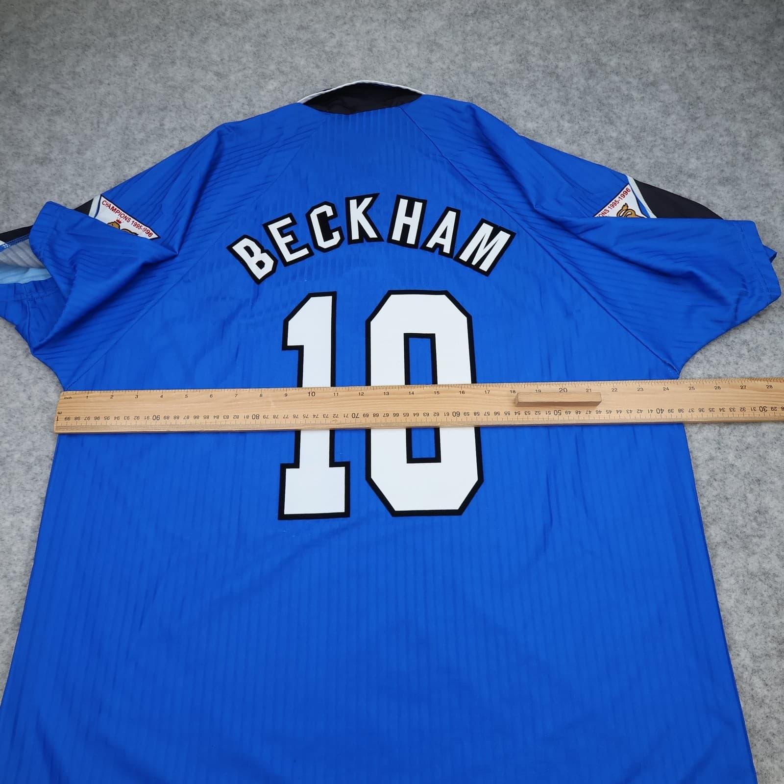 Manchester United Football Shirt 2XL Blue Third 1996 1998 Umbro Beckham 10 photo 14