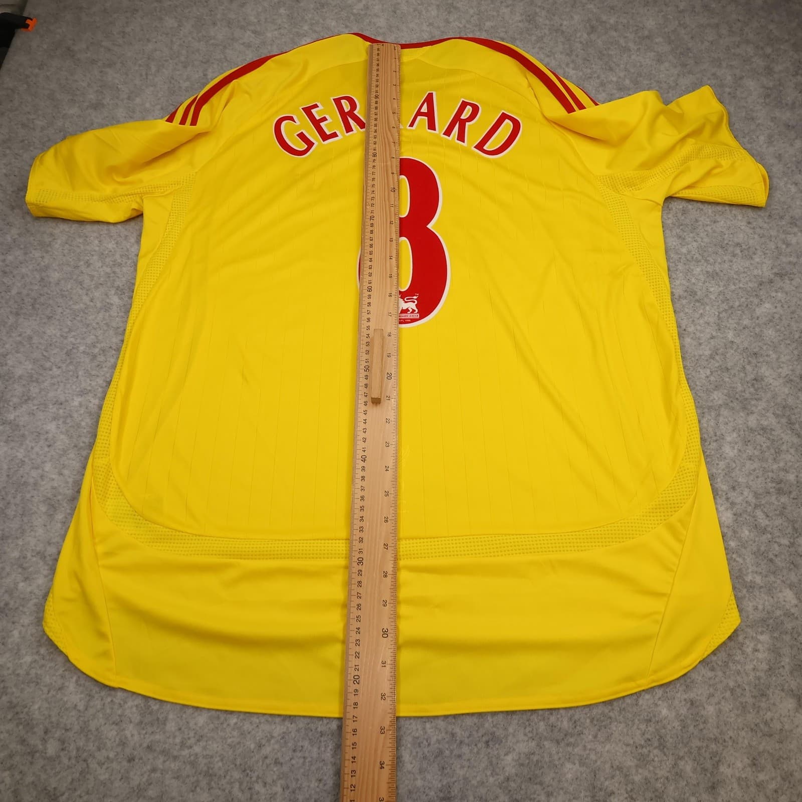 Liverpool Shirt Mens XL Yellow Away Kit 2006 2007 Adidas Gerrard 8 Soccer Jersey photo 14