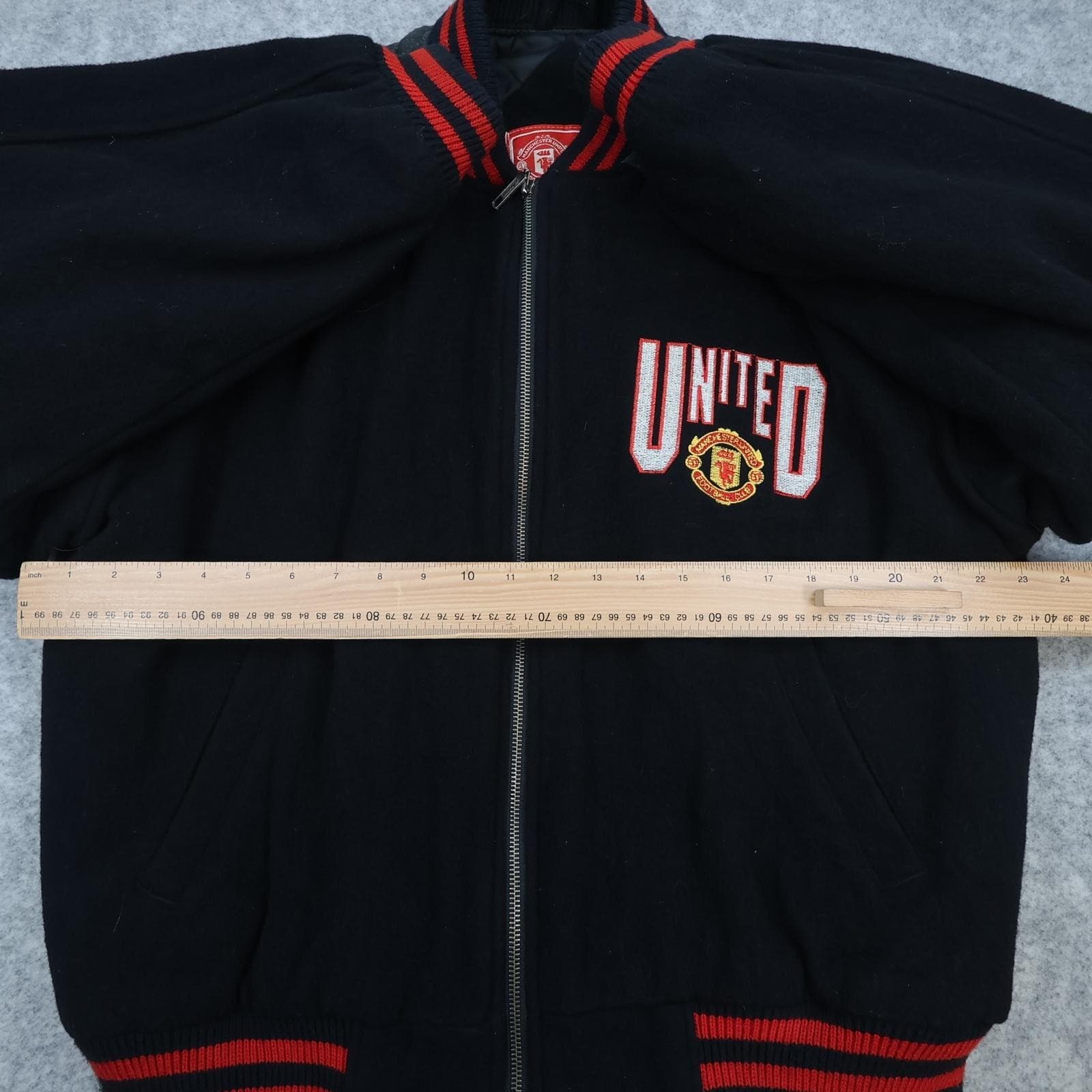 Vintage Manchester United Jacket Mens Medium Black 1990 1992 Campri Sportline photo 8