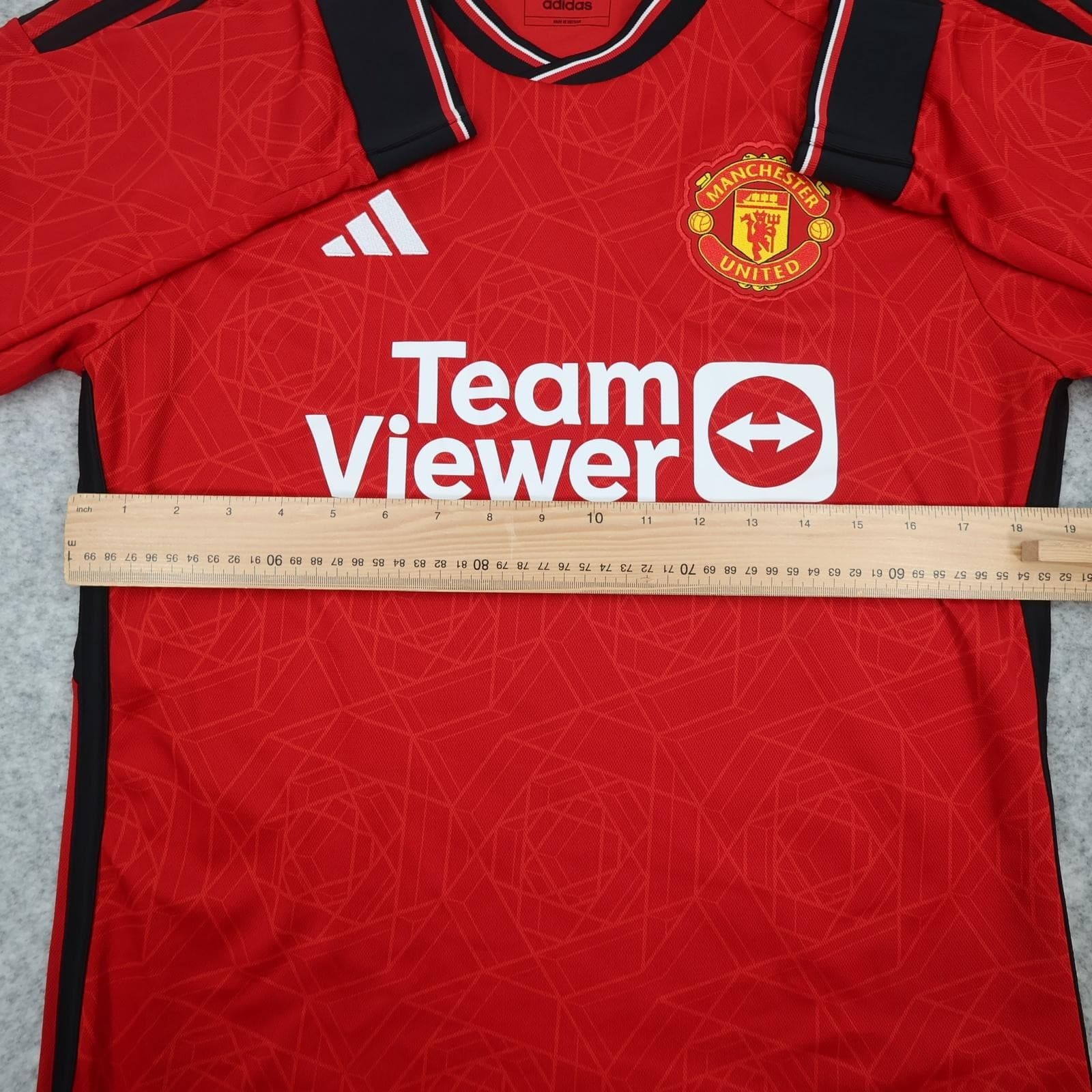Manchester United Shirt Mens Medium Red Home 2023 2024 Adidas TeamViewer Jersey photo 9