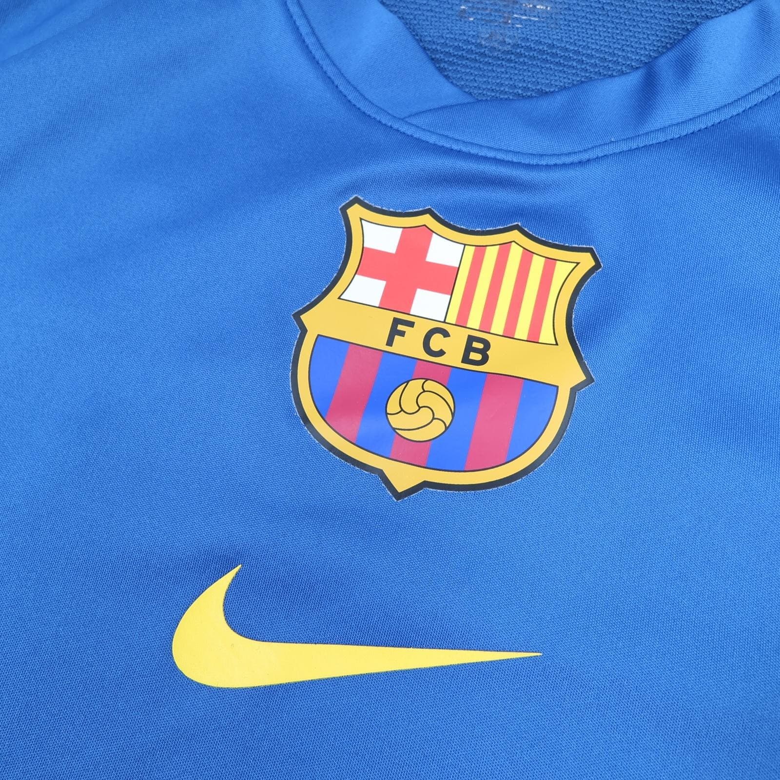 Barcelona Training Shirt Mens Medium Blue 2012 2013 Football Nike Soccer Jersey photo 6