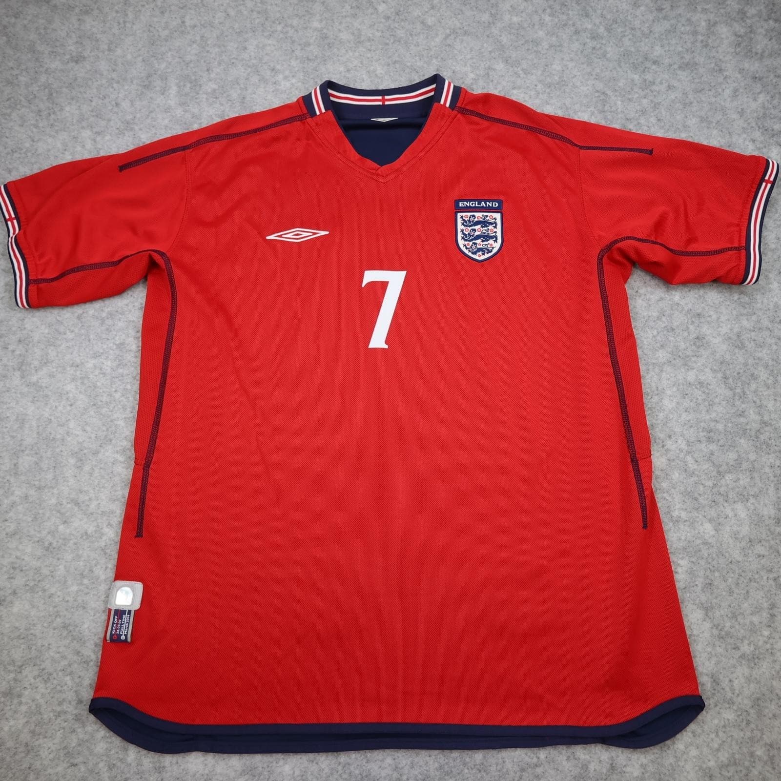 Vintage England Away Shirt Mens Extra Large Red 2002 2004 Umbro Beckham 7 00s photo 2