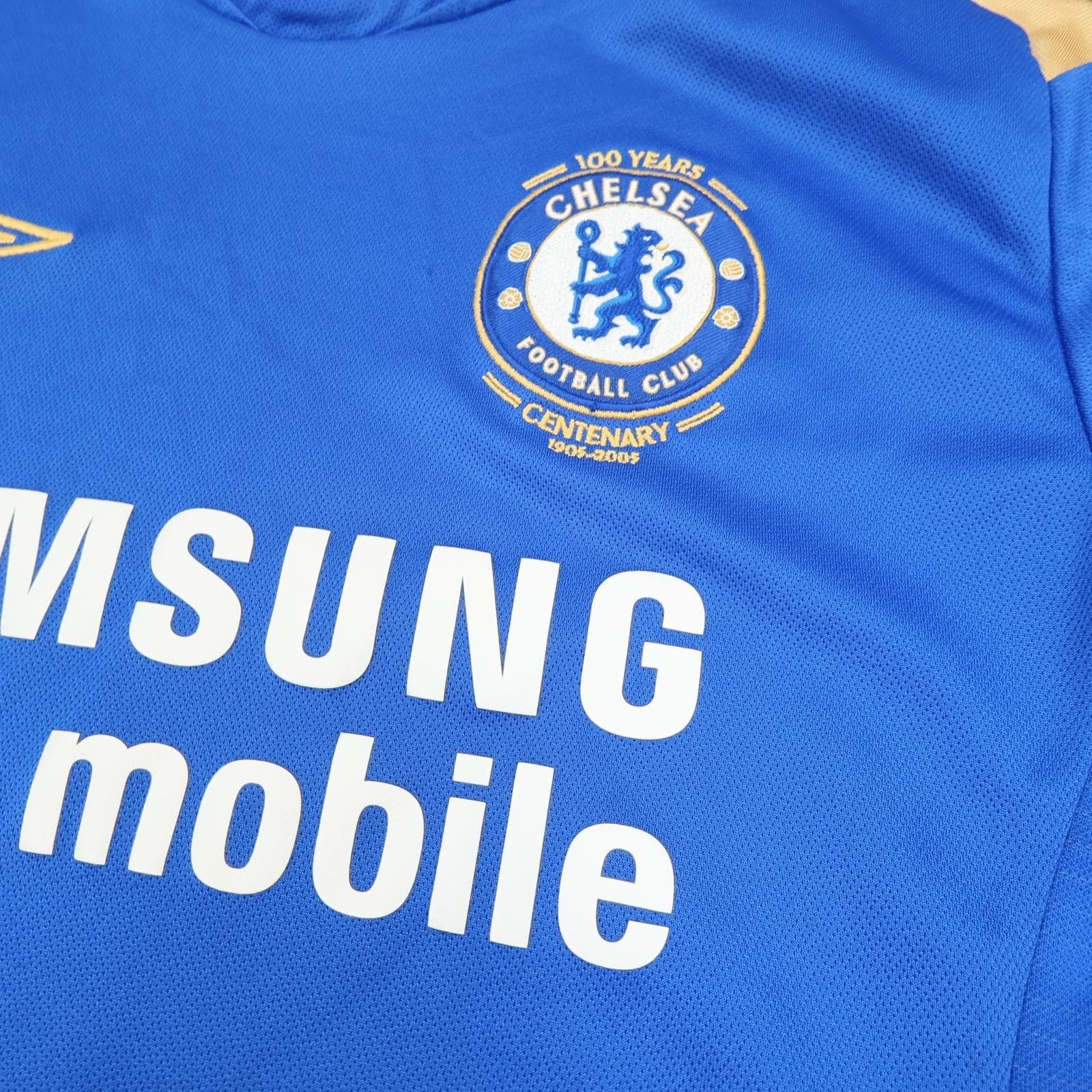 Vintage Chelsea Shirt Youth 13-14 Years Blue Home EPL Football Umbro Samsung photo 5