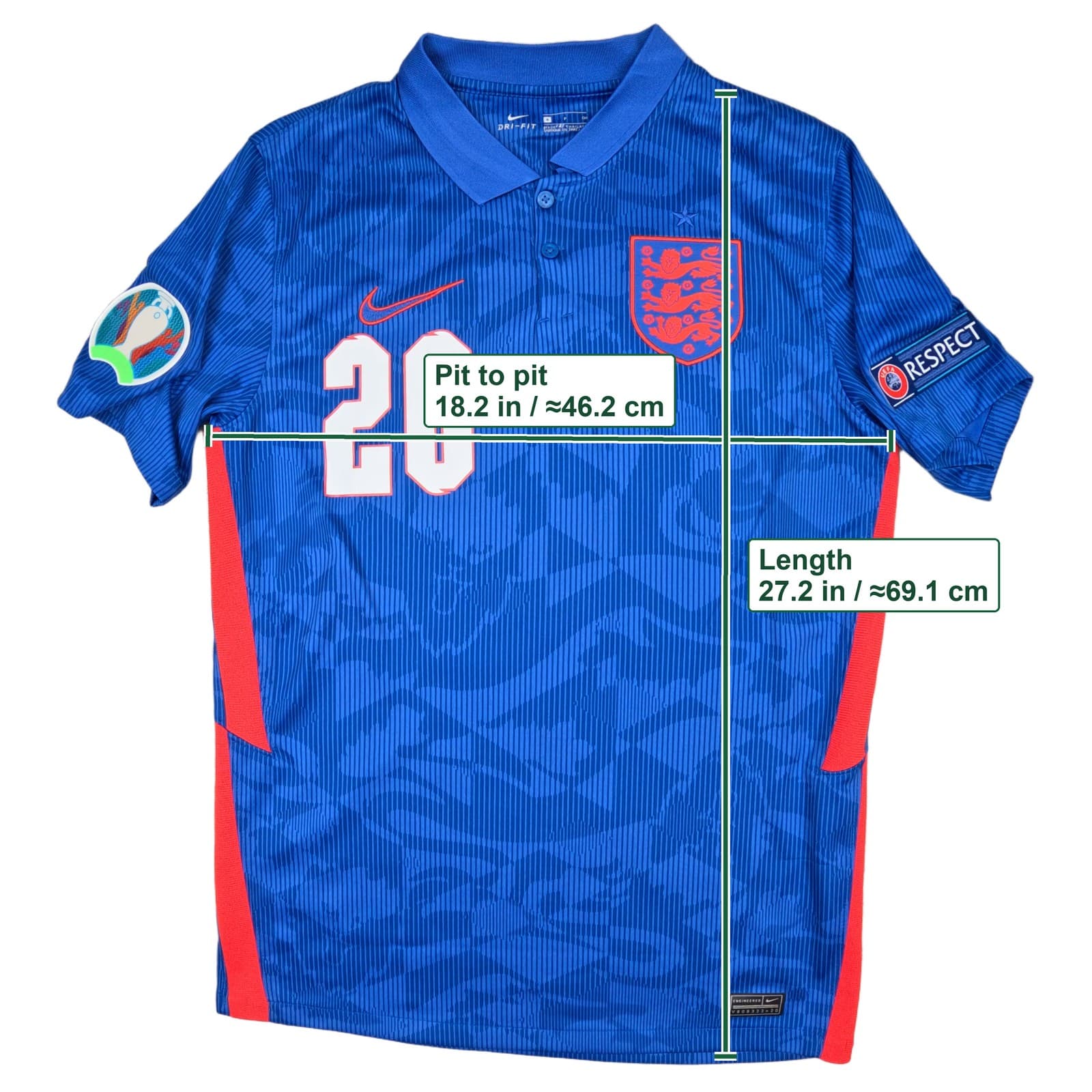 England Football Shirt Small 2020 2022 Nike Jude Bellingham 26 Soccer Jersey photo 5