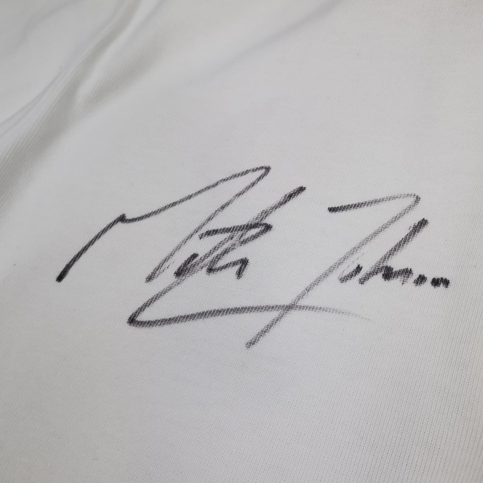 England Rugby Shirt Mens Large White Rugby Nike O2 Signed Jersey Martin Johnson photo 3