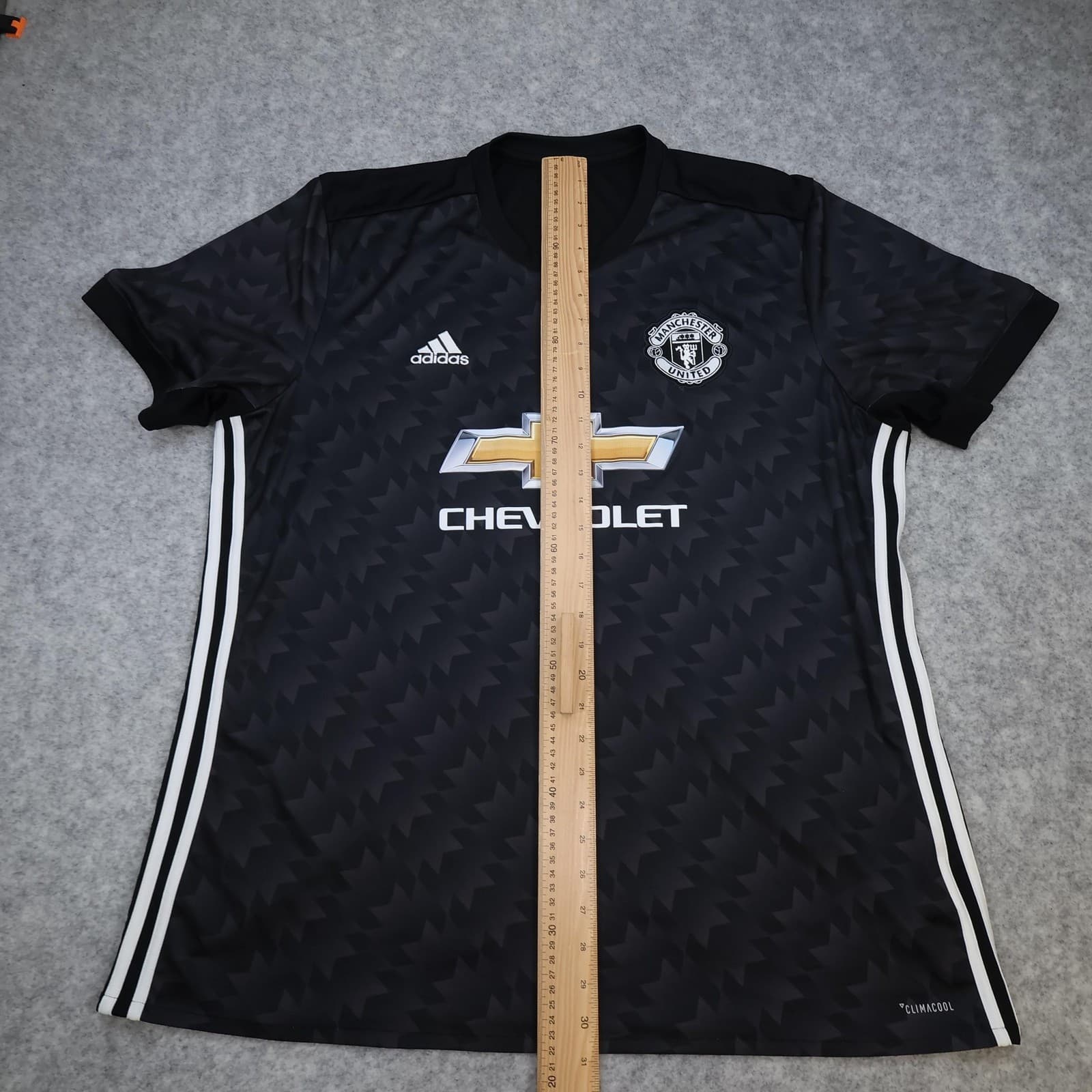 Manchester United Away Shirt Mens 2XL Black 2017 2018 Adidas Soccer Jersey photo 12
