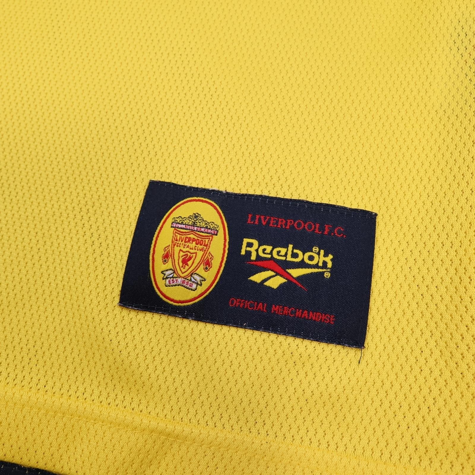 Vintage Liverpool Away Shirt Mens Large Yellow 1997 1999 Reebok Carlsberg Jersey photo 8