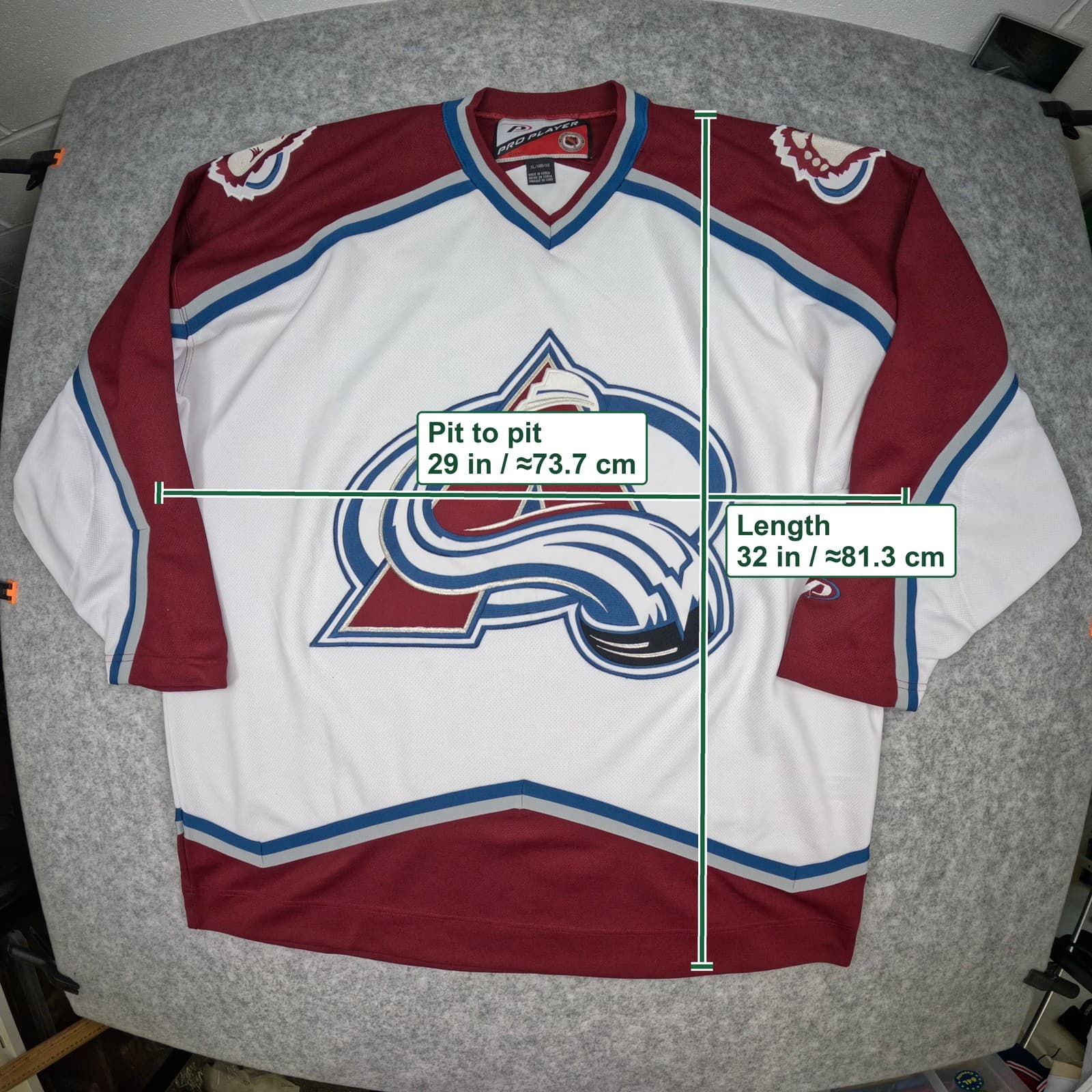 Colorado Avalanche Hockey Jersey Extra Large White Pro Player Ice Hockey photo 4