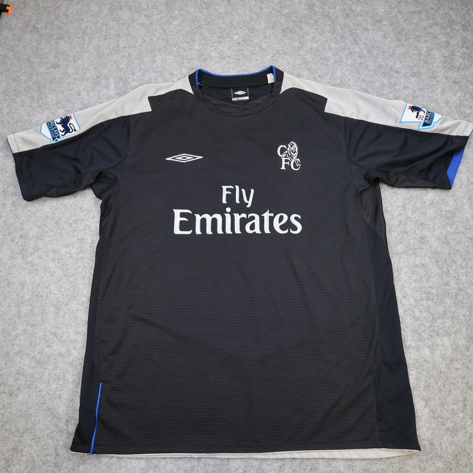 Vintage Chelsea Shirt Mens XL Black Away Kit 2004 2005 Football Umbro Makelele 4 photo 2