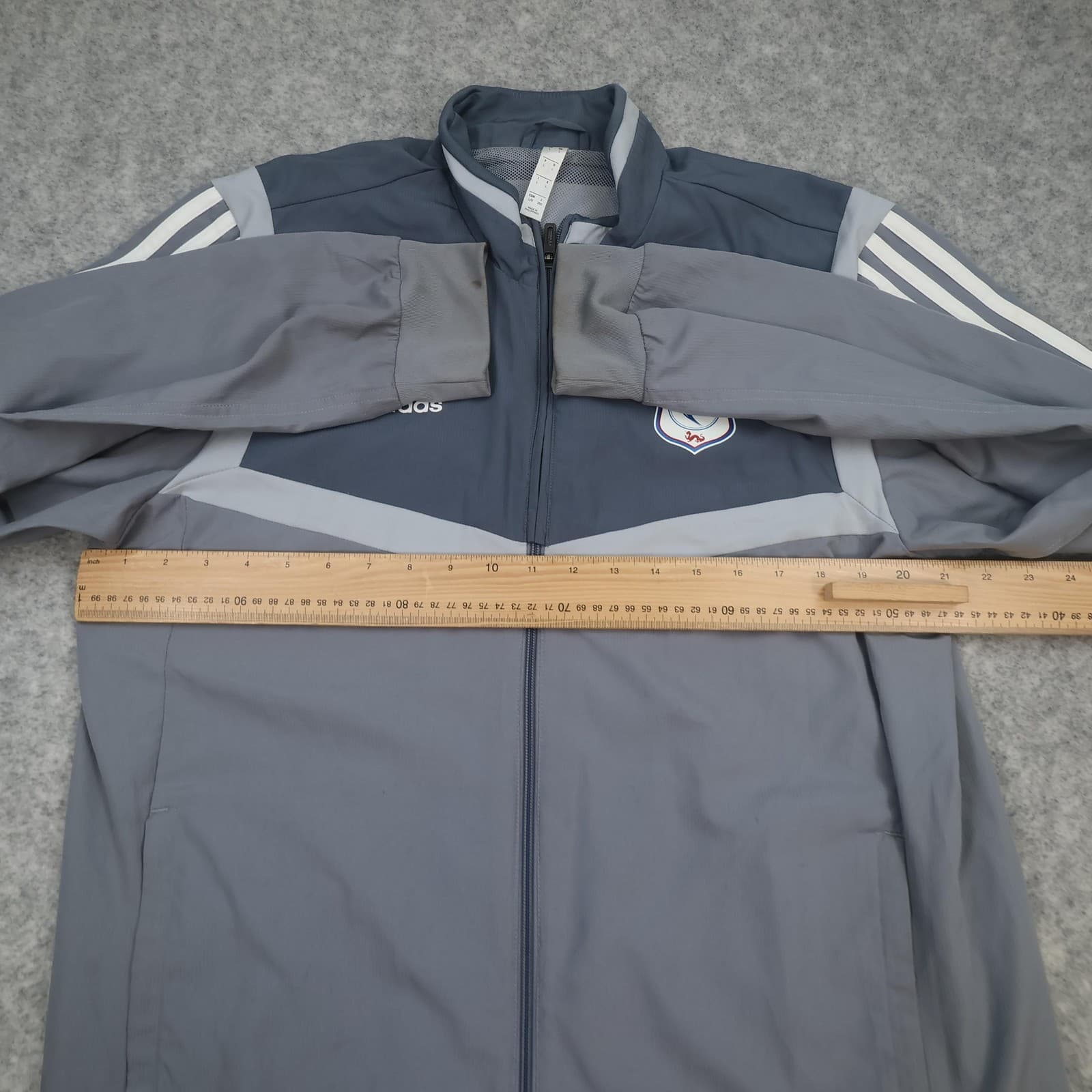 Cardiff City Jacket Mens Large Grey EFL Football Adidas Track Top 2019 2020 photo 6