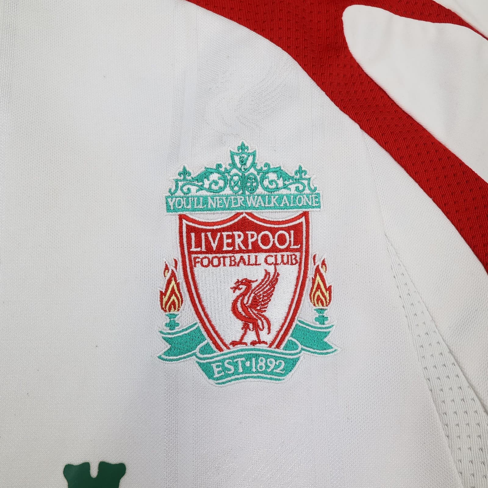 Liverpool Shirt Mens Small White Away 2007 2008 Adidas Carlsberg Jersey photo 4