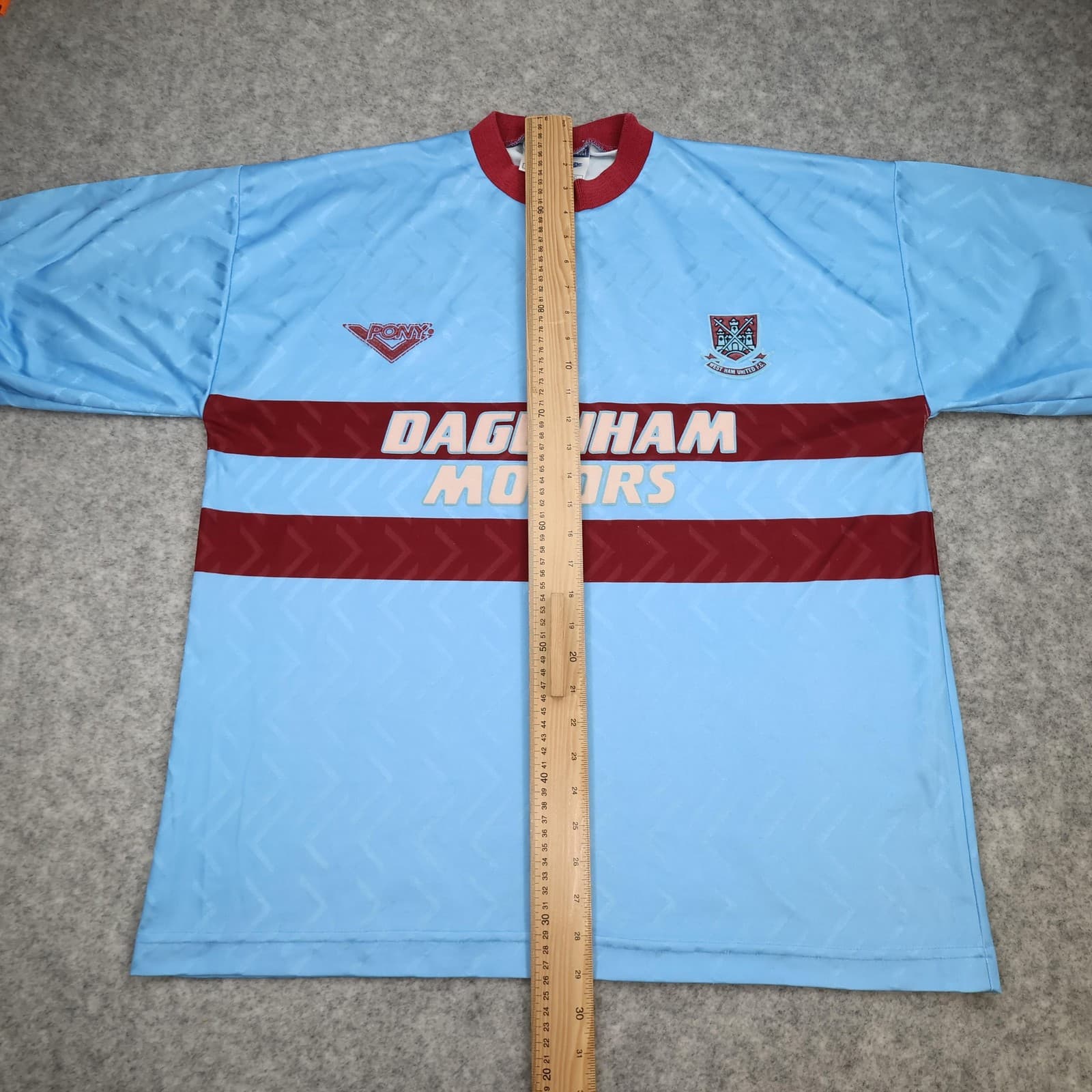 Vintage West Ham United Shirt Mens 2XL Blue Away Pony Dagenham Motors 1993 1995 photo 13