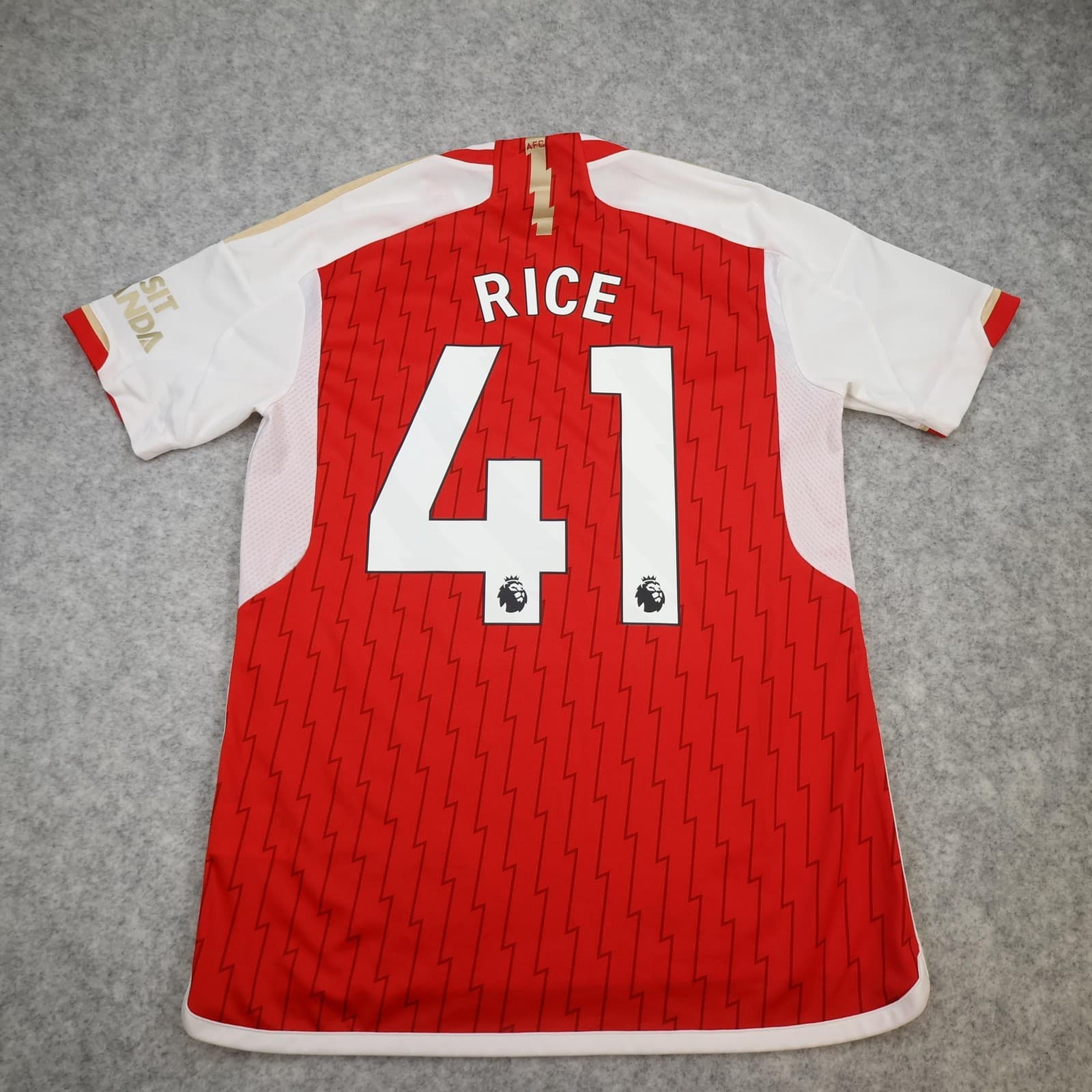 Arsenal Shirt Mens Medium Red Home 2023 2024 Football Adidas Rice 41 Jersey