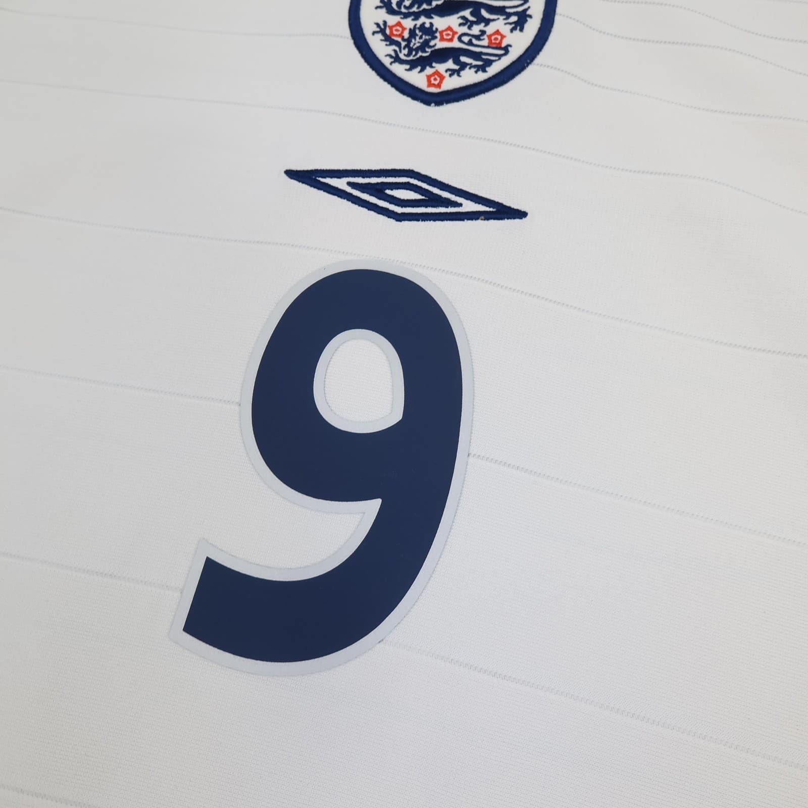 England Home Shirt Mens Large White 2005 2007 Soccer Umbro Rooney 9 Jersey photo 4