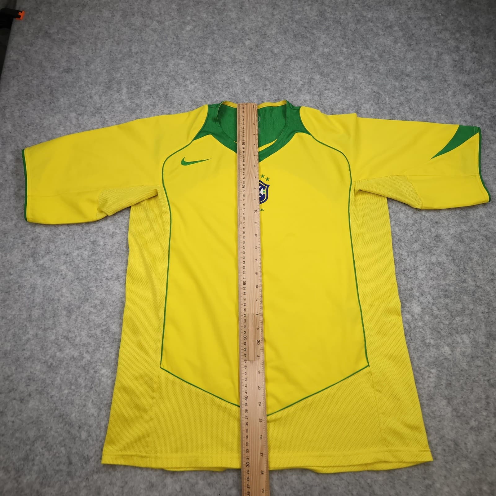 Vintage Brazil Home Shirt Mens Medium Yellow 2002 2004 Football Nike 90 Jersey photo 11