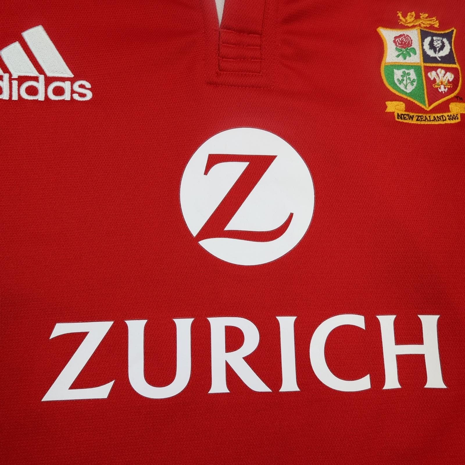 Vintage British Lions Rugby Shirt Mens XL Red Rugby Union Adidas Zurich 2005 photo 5