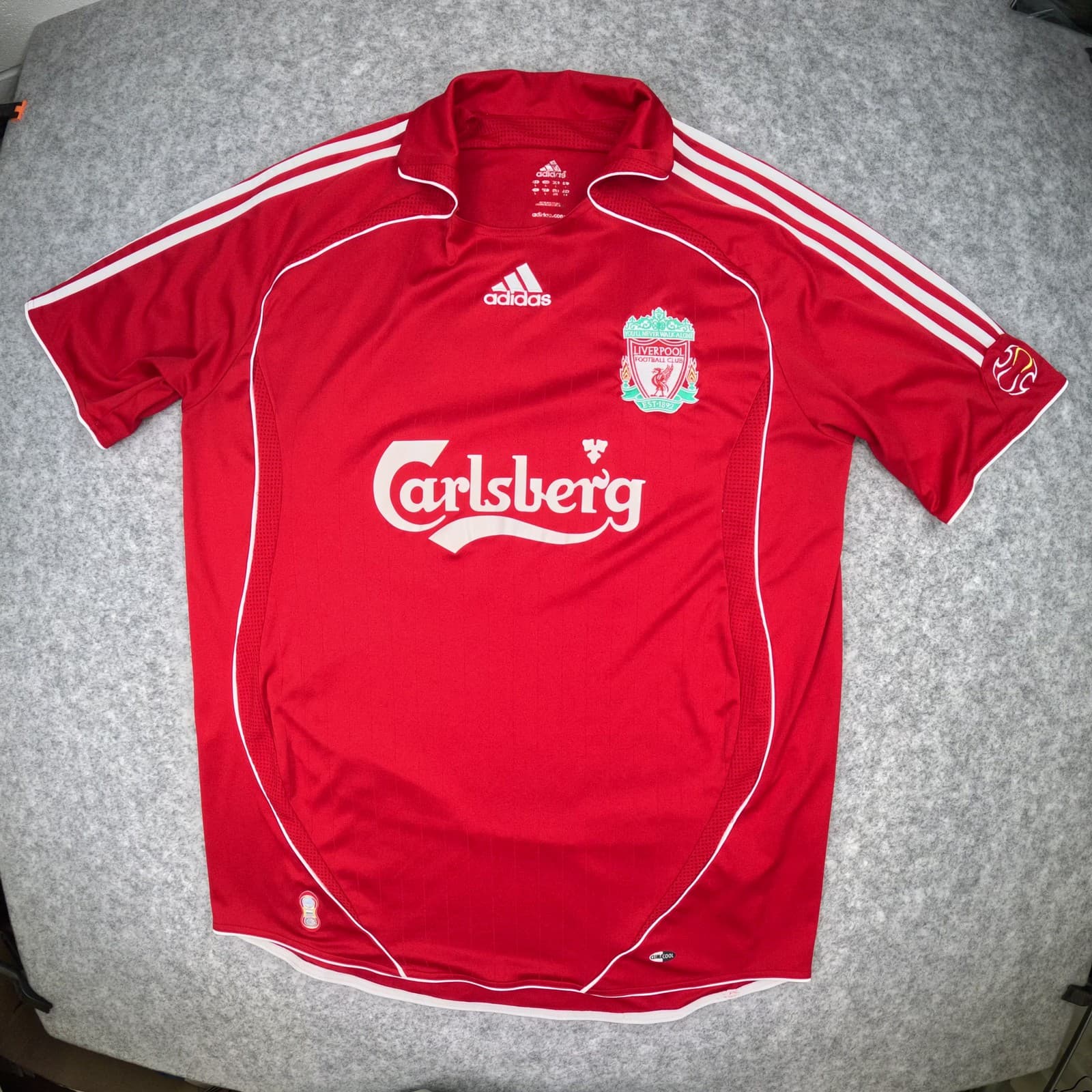Liverpool Football Shirt Large Red 2006 2008 Home Adidas Carragher 23 Jersey photo 2