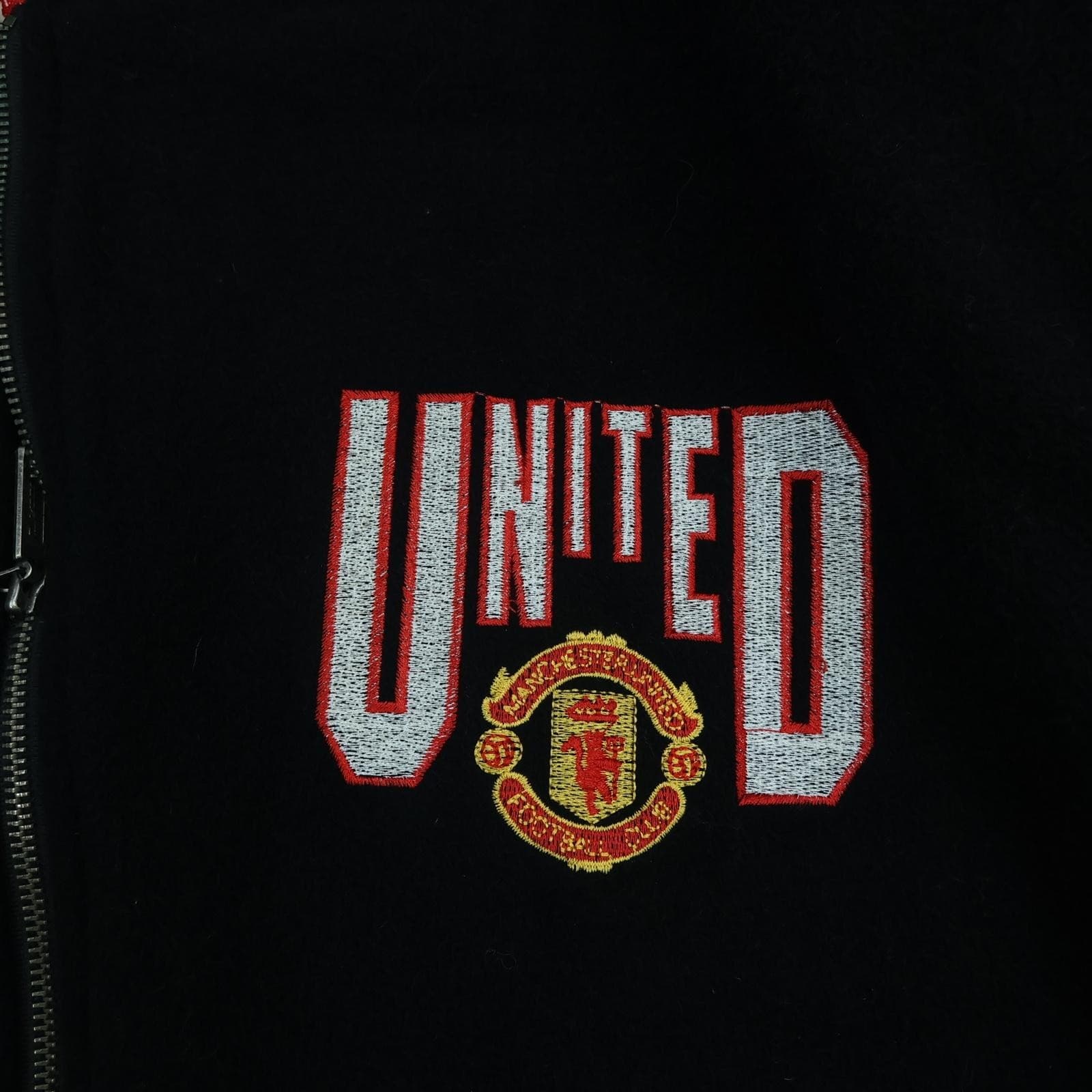 Vintage Manchester United Jacket Mens Medium Black 1990 1992 Campri Sportline photo 4