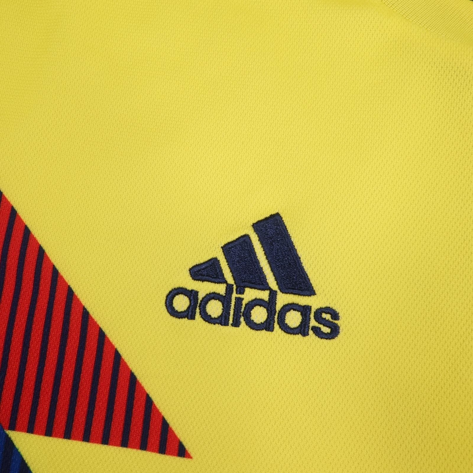 Colombia Home Shirt Mens Large Yellow 2018 2019 Football Adidas Climalite Jersey photo 4