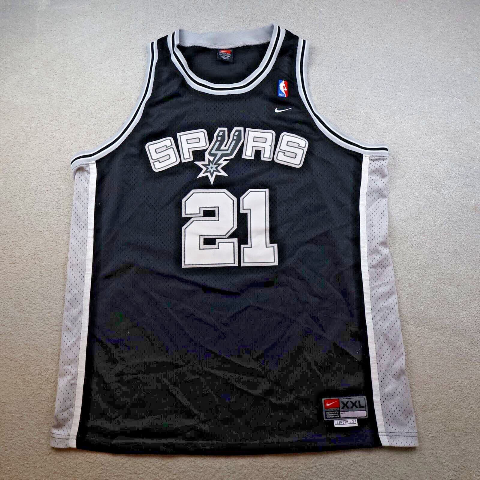 Vintage San Antonio Spurs Jersey 2XL Nike Team 90s Basketball NBA Tim Duncan 21 photo 2