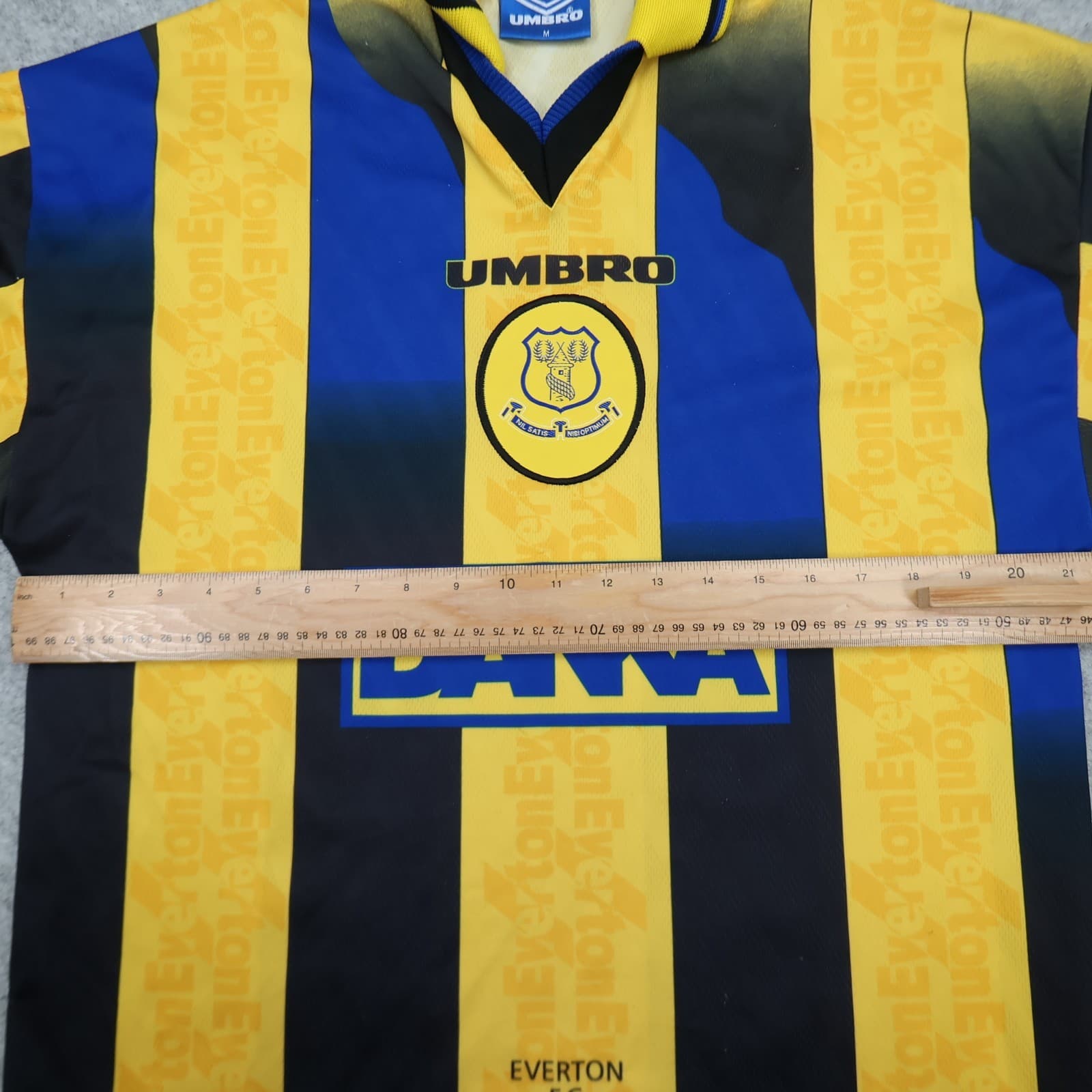 Vintage Everton Shirt Medium Yellow Away Kit 1996 1998 Away Soccer Jersey 3076 photo 10