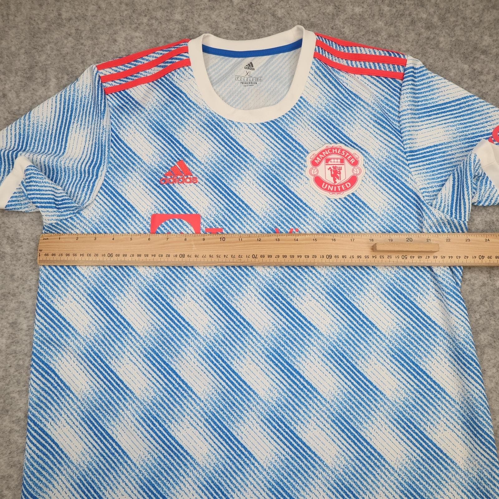 Manchester United Shirt Mens XL Blue Away Kit 2021 2022 Football Adidas Sancho photo 10