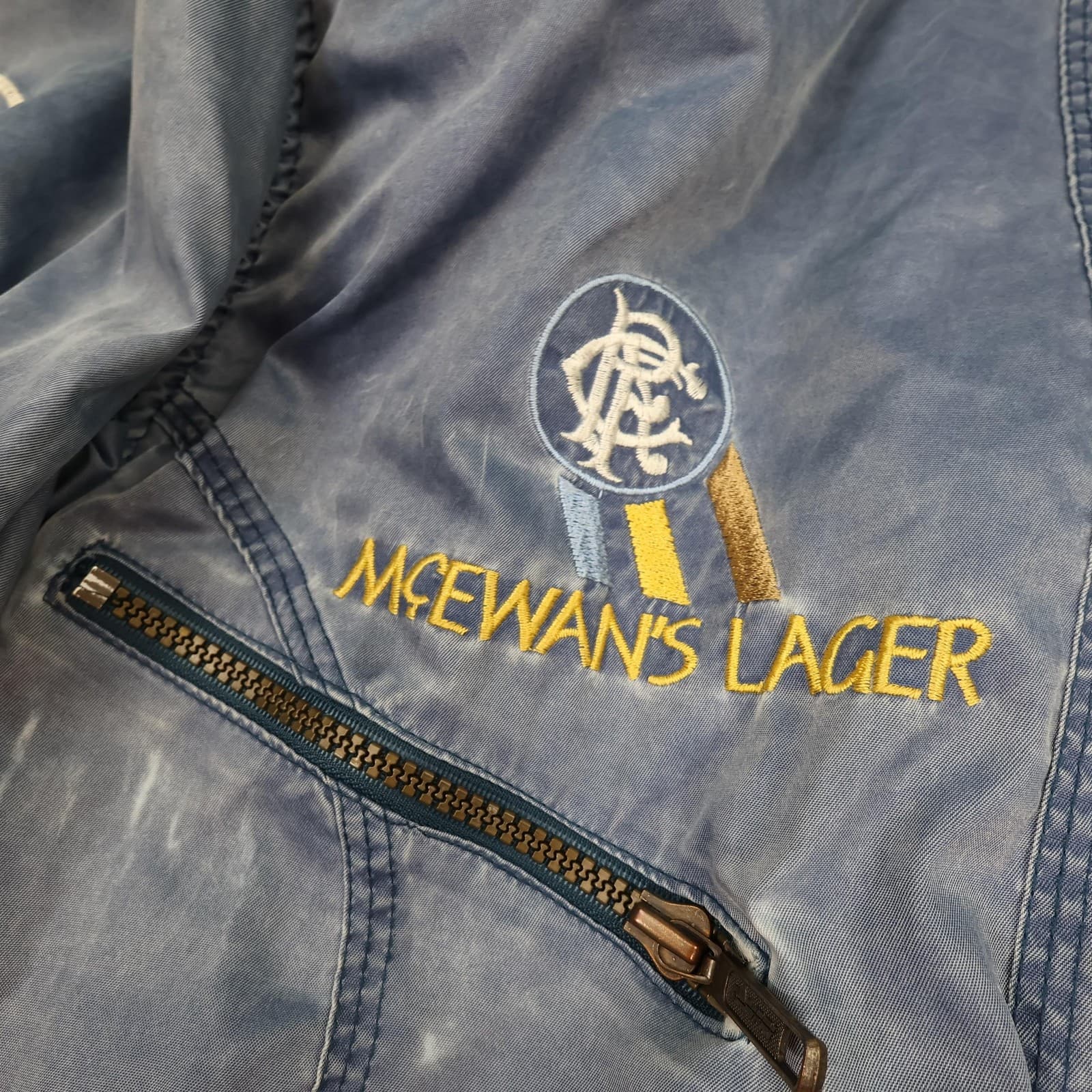 Vintage Glasgow Rangers 1990 1992 Varsity Jacket Campri McEwans Lager 90s photo 4