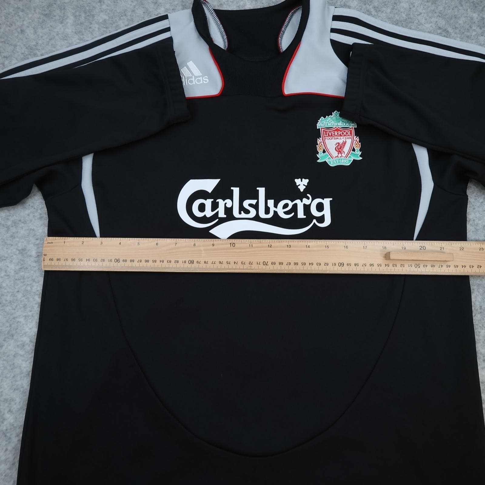 Liverpool Drill Top Mens Large Black Training Adidas Carlsberg 2008 2009 photo 9