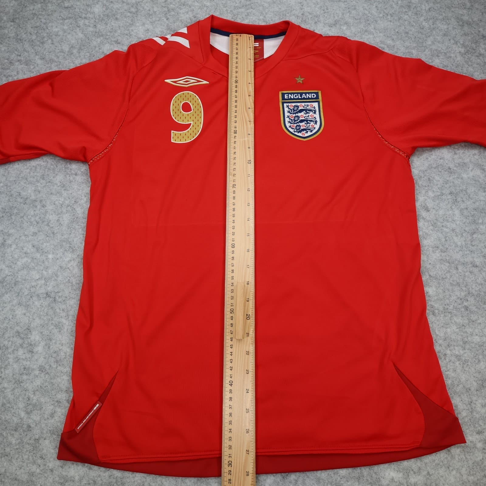 England Football Shirt Large Red Away Kit 2006 2007 2008 Umbro Wayne Rooney 9 photo 10