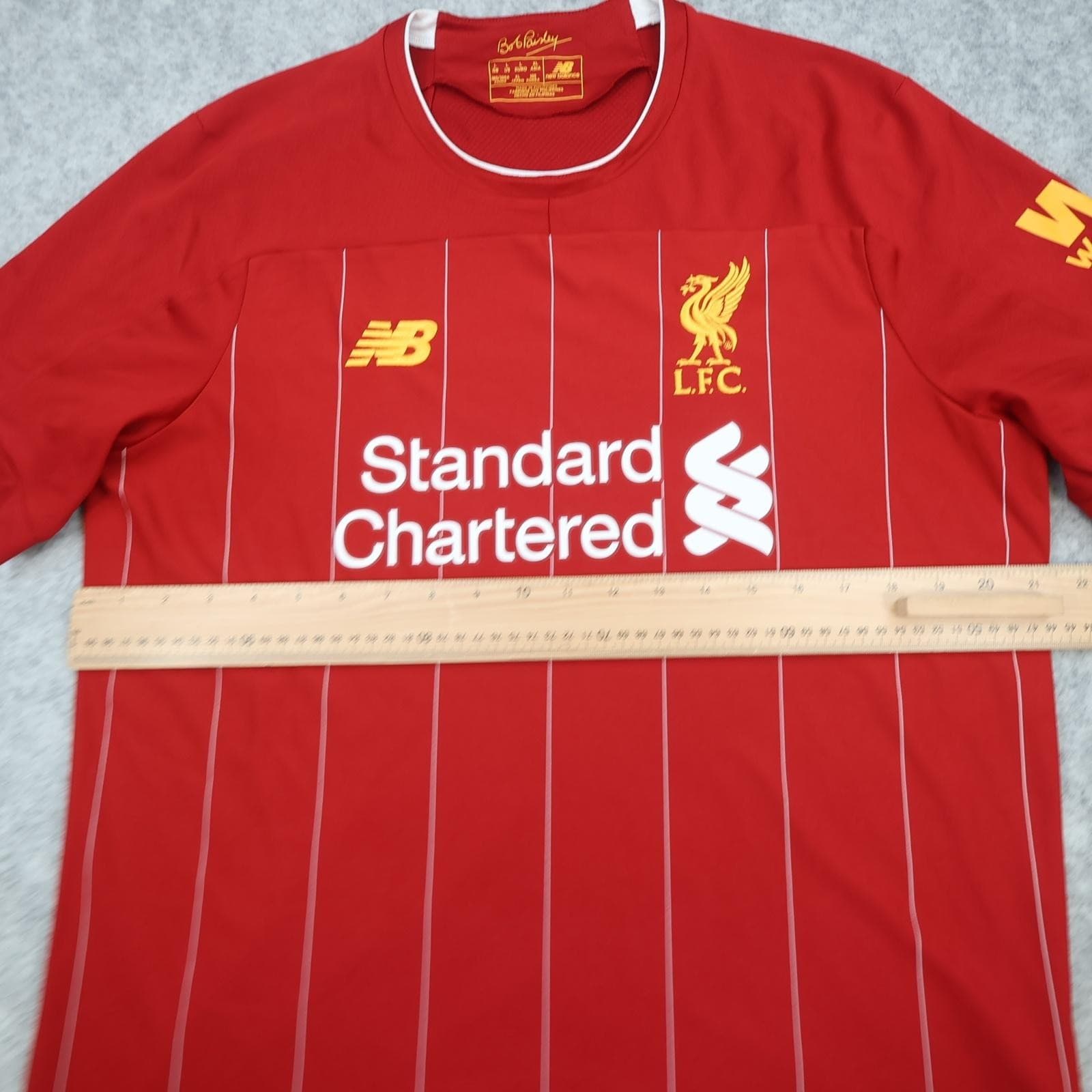 Liverpool Shirt Mens Large Red Home 2019 Football New Balance Standard Chartered photo 9
