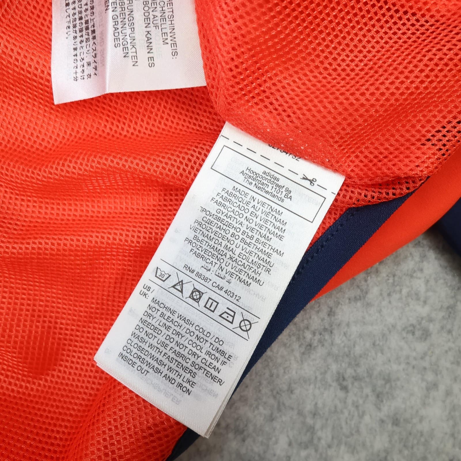 Manchester United Jacket Mens Large Orange Navy Football Adidas Tezos Training photo 6