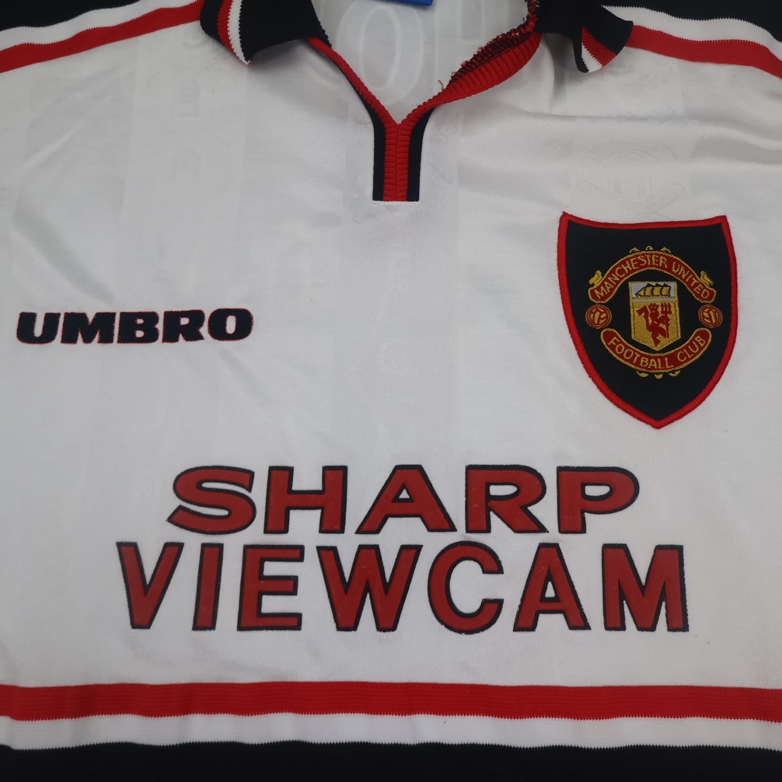 Manchester United Shirt 2XL White Away Kit 1997 1999 Umbro Jersey Paul Scholes photo 3