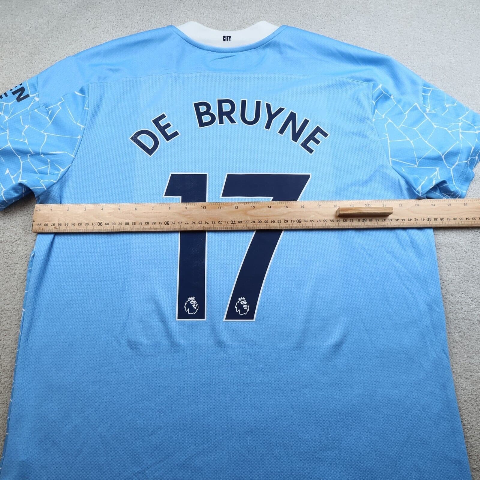 Manchester City Shirt 2XL Blue Home Kit 2020 2021 Puma Jersey Kevin De Bruyne 17 photo 8