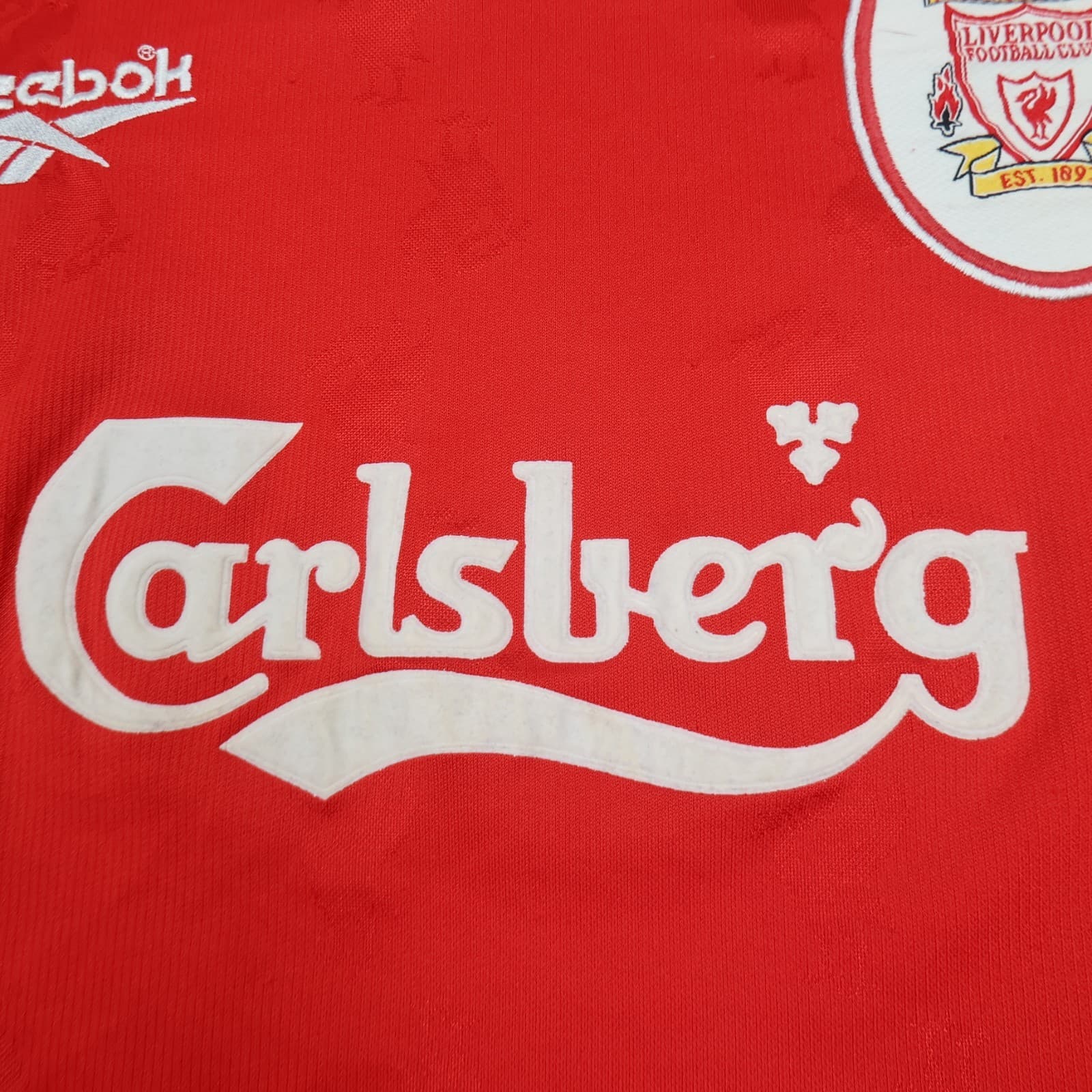 Vintage Liverpool Shirt Large Red Home Kit 1996 1997 Reebok Jersey 42/44 90s photo 10